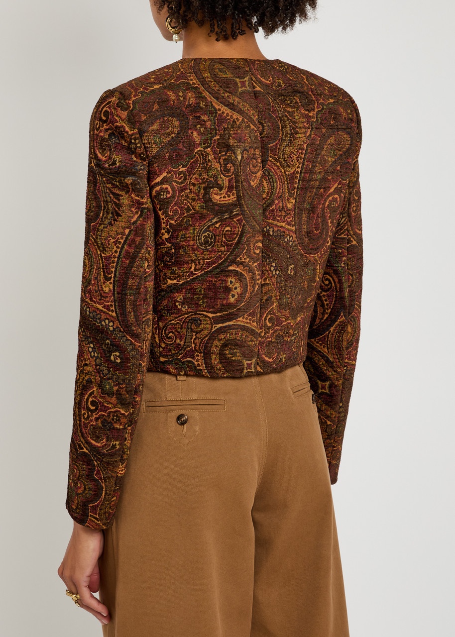 Chloe Paisley-jacquard Cropped Woven Jacket - 3