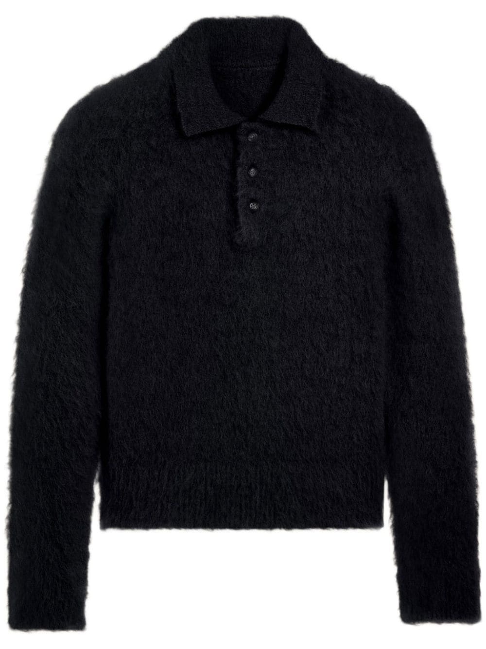 brushed-effect polo top - 1