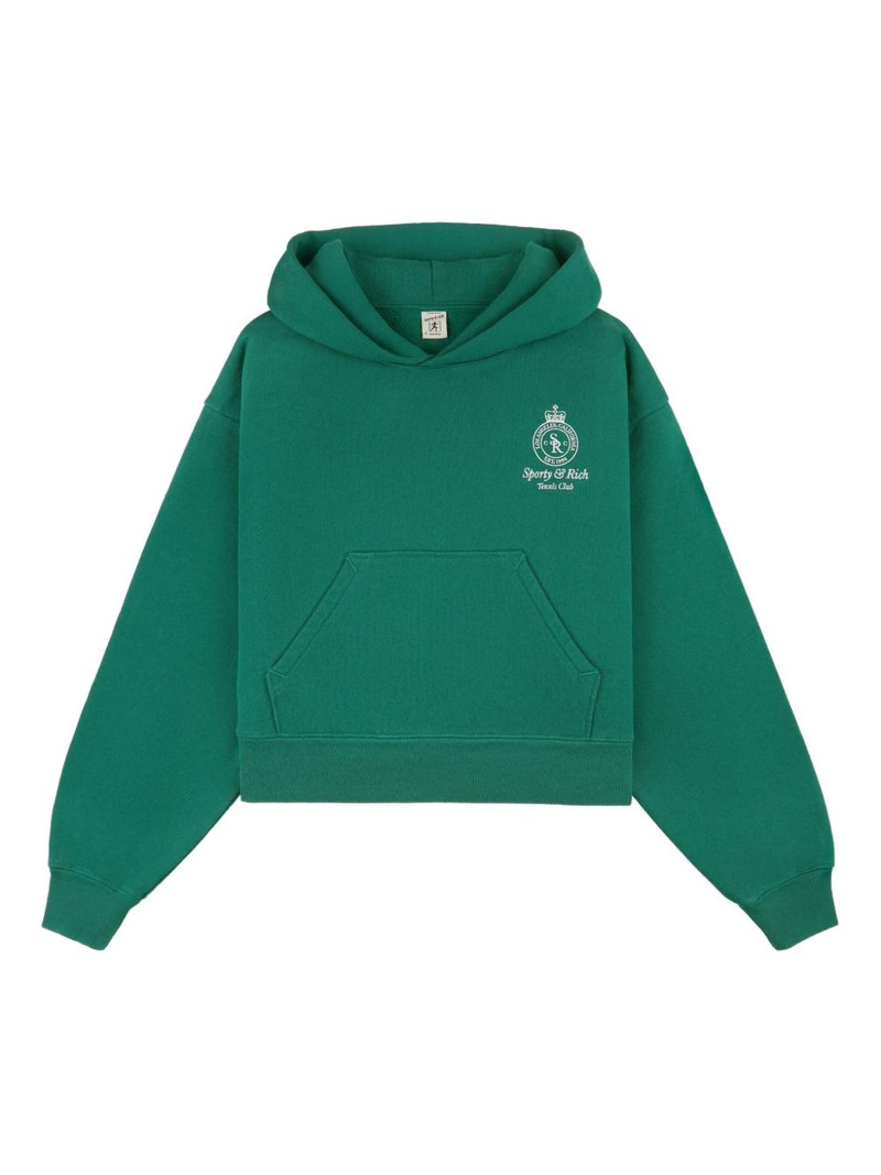logo-embroidered hoodie 1