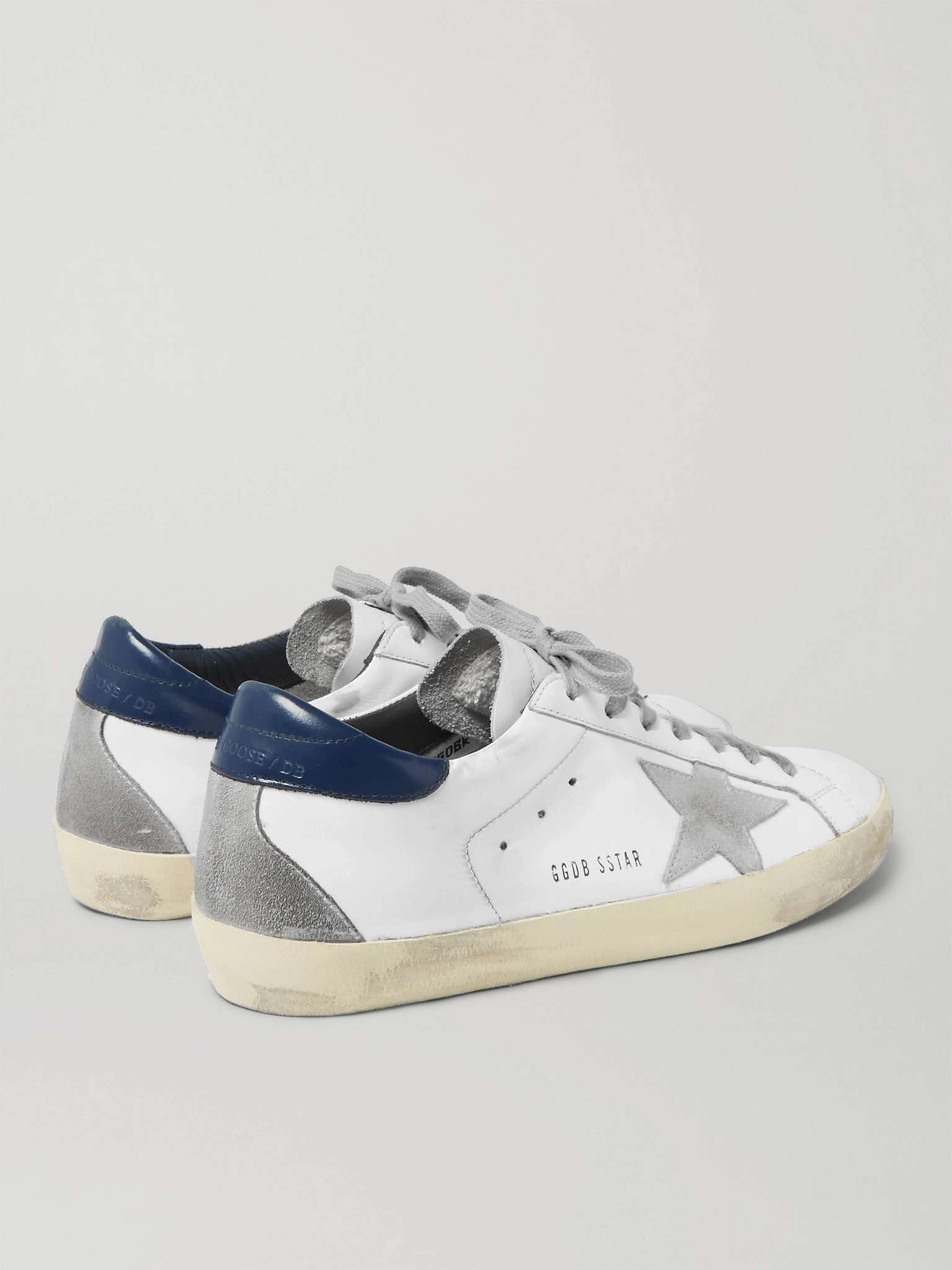 Superstar Distressed Leather and Suede Sneakers - 5