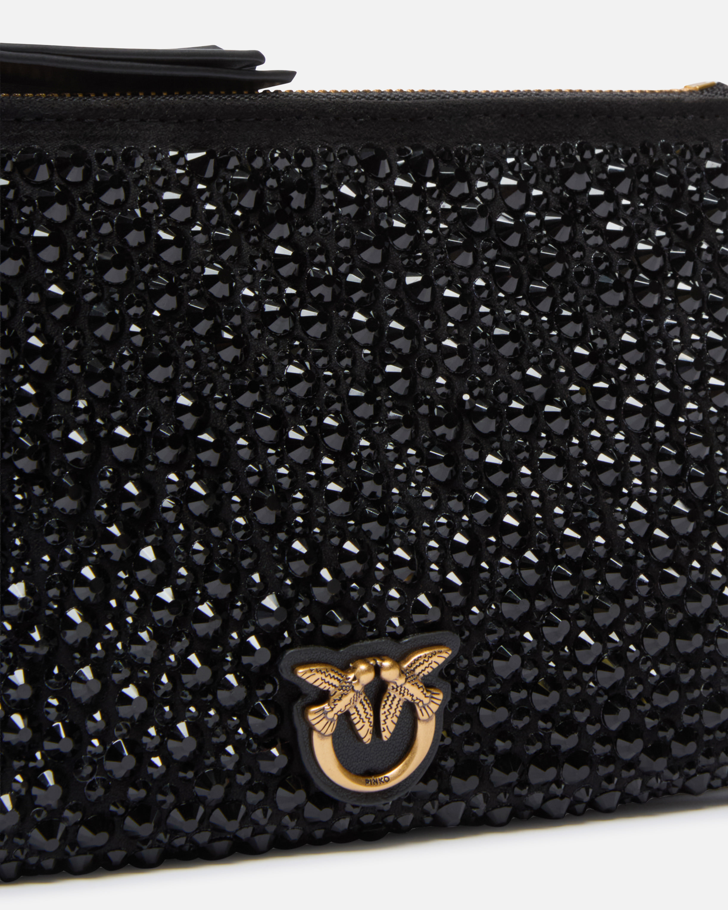 MINI DOUBLE BAG FULLY RHINESTONED SHOULDER BAG - 3