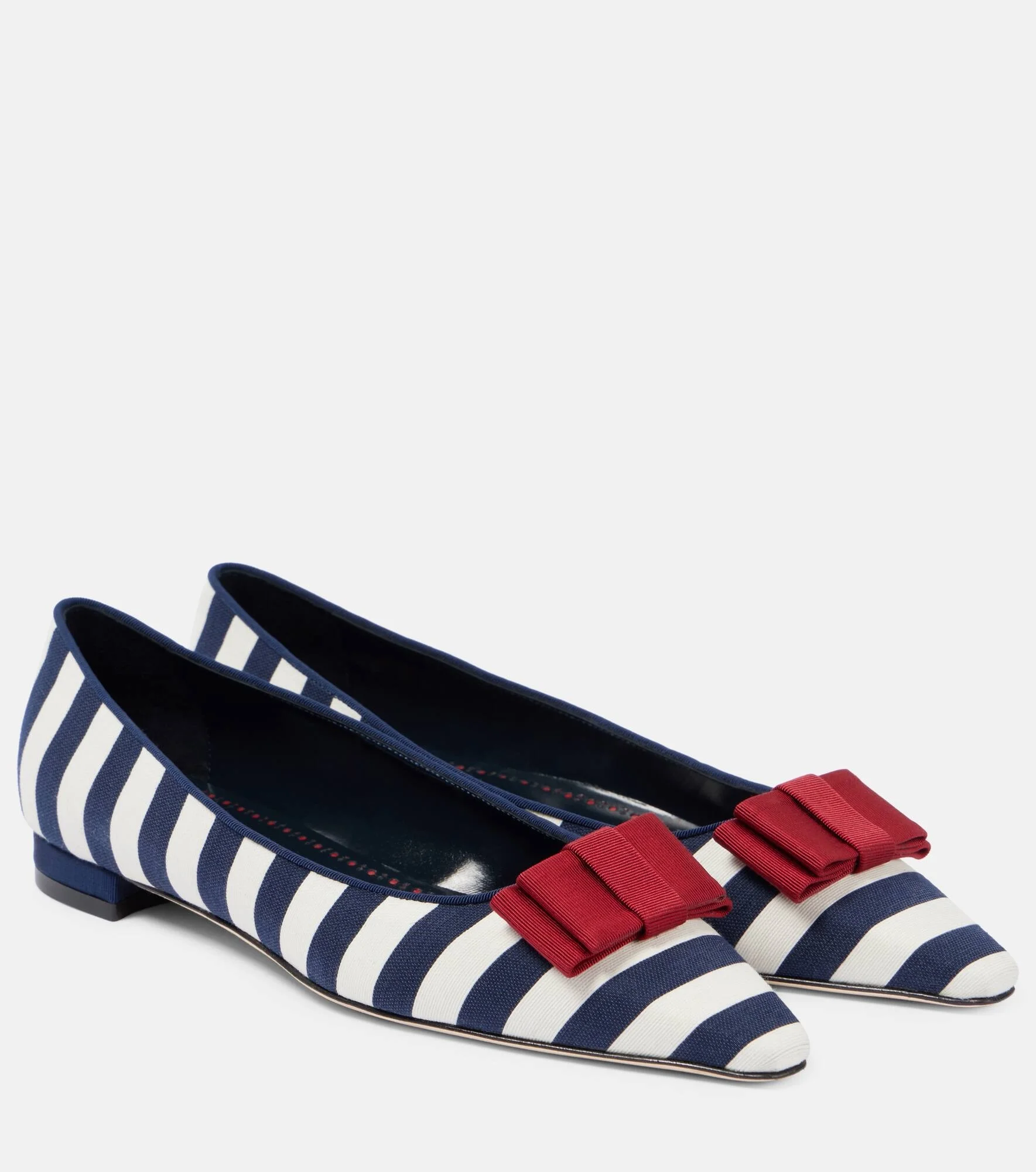 Reador bow-detail striped ballet flats - 1