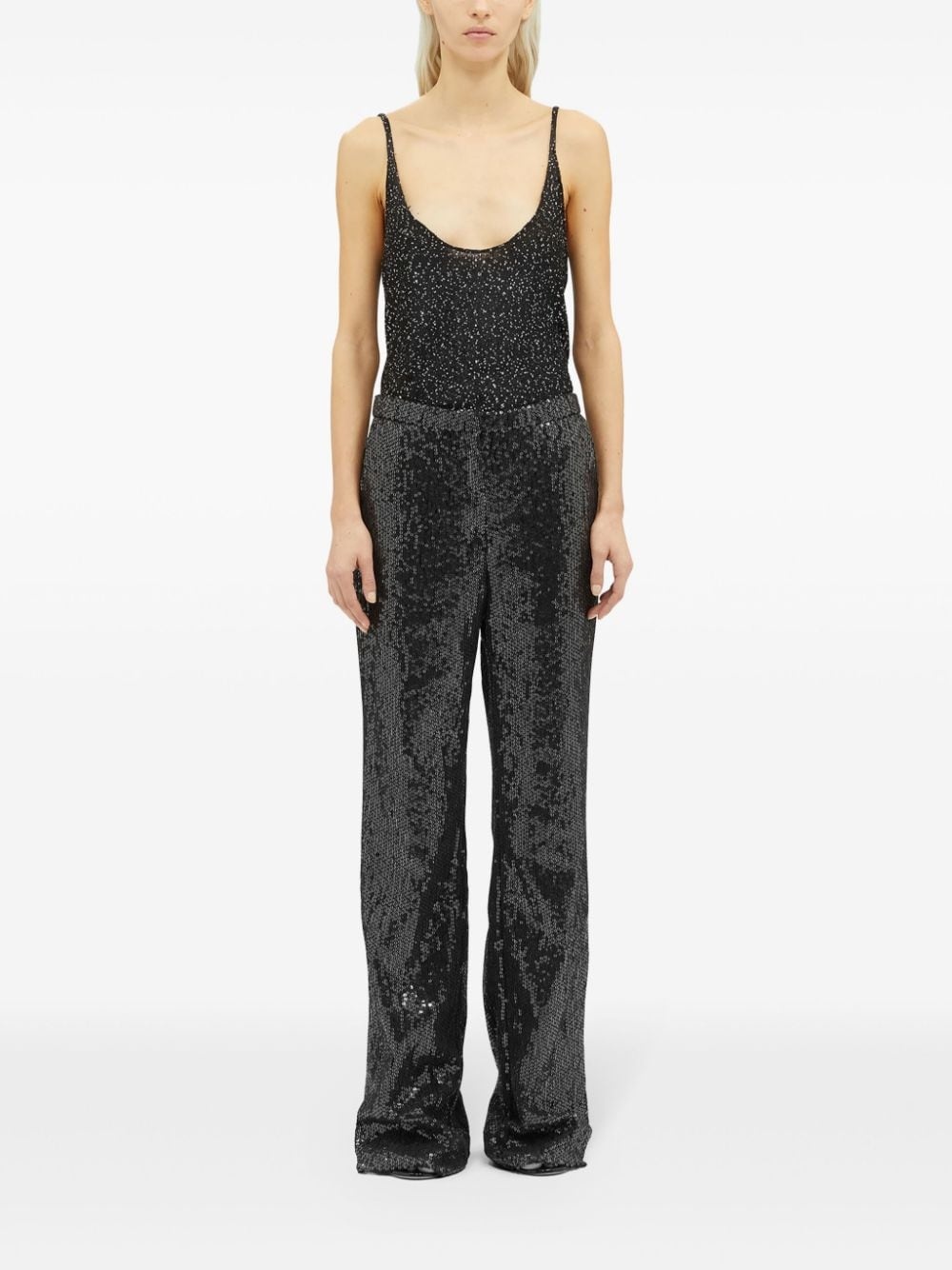 sequin-embellished trousers - 3