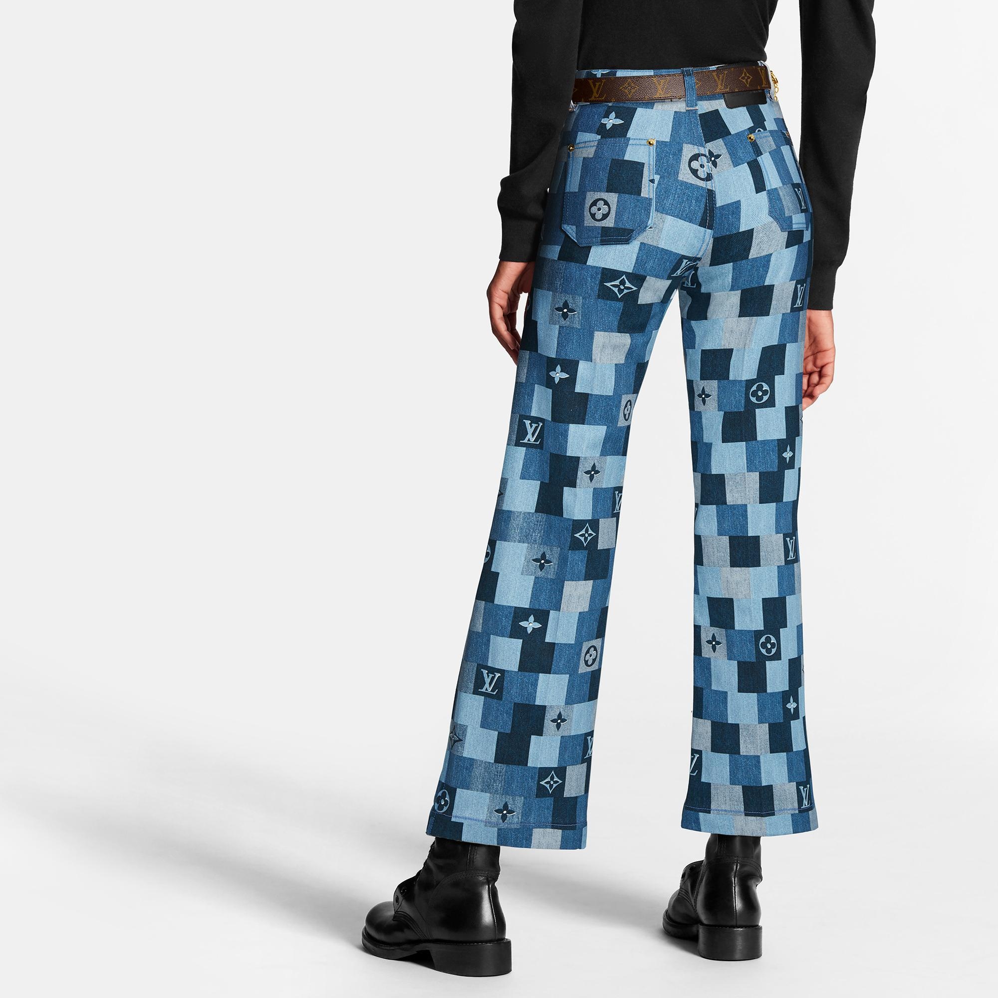 Denim Monogram Check Pant - 5