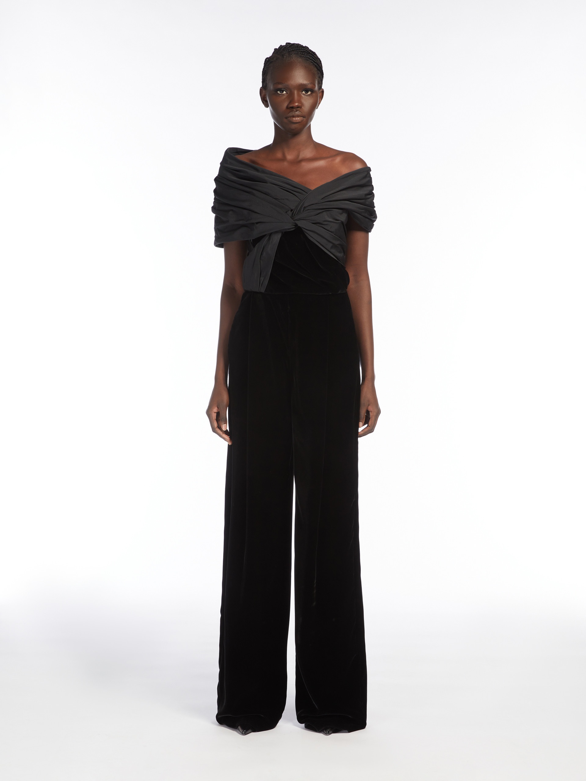 LUIGI Micro-faille and velvet jumpsuit - 3
