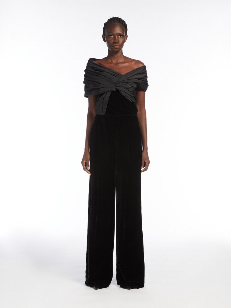 LUIGI Micro-faille and velvet jumpsuit 3