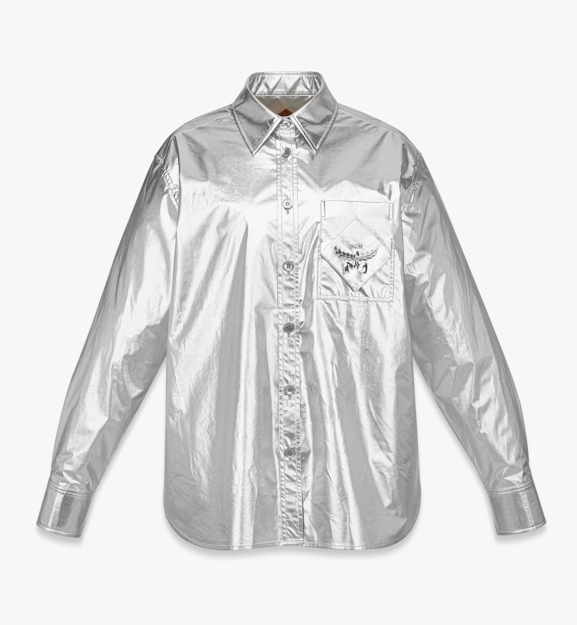 Oversized Shirt in Metallic Polyester - 1