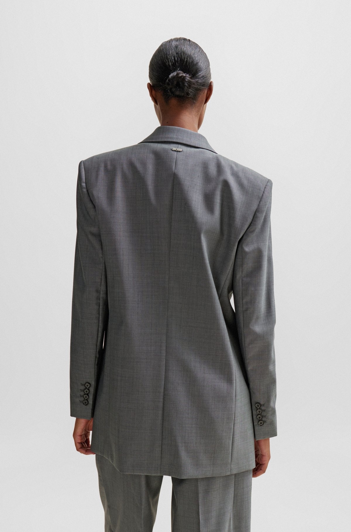 RELAXED-FIT JACKET IN HEAVYWEIGHT SHARKSKIN ITALIAN WOOL - 4