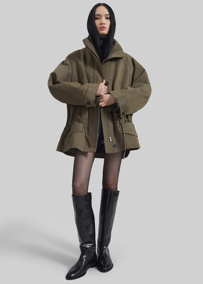 Alesie Drawstring Jacket - Olive Brown 6