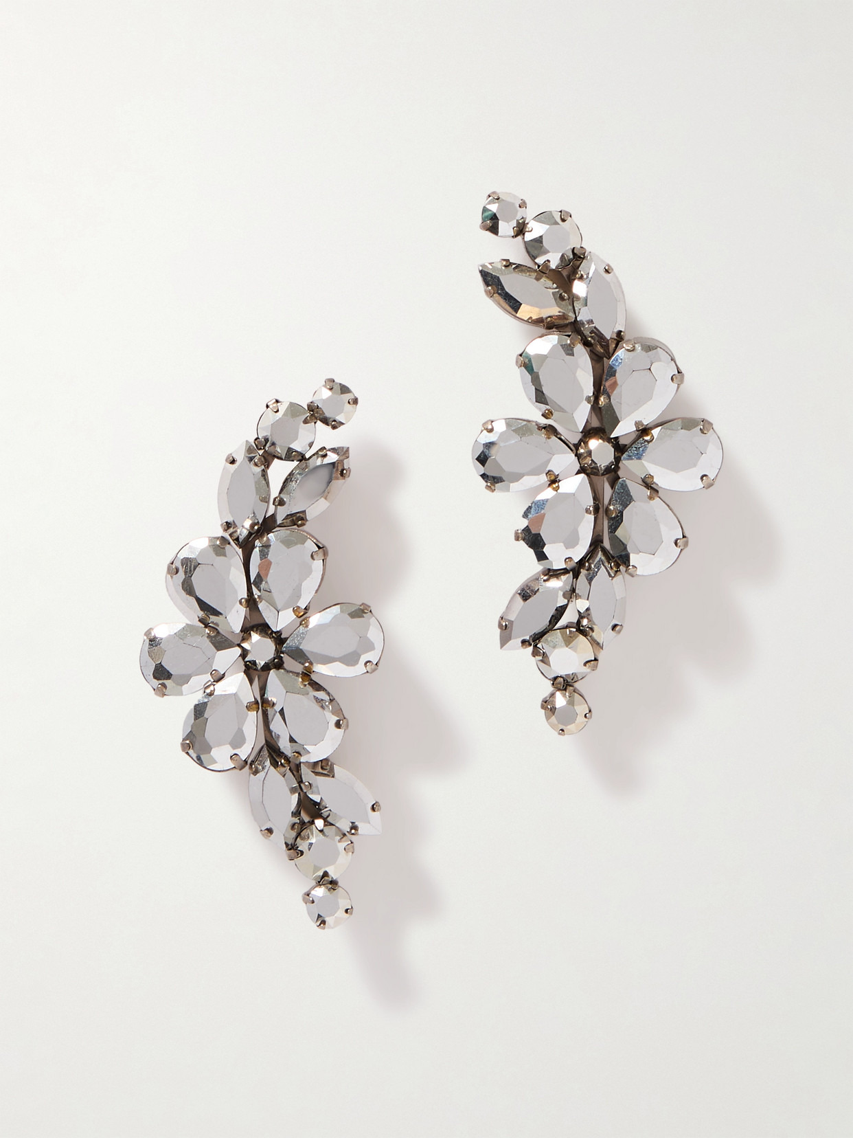 Silver-tone Crystal Earrings - 1