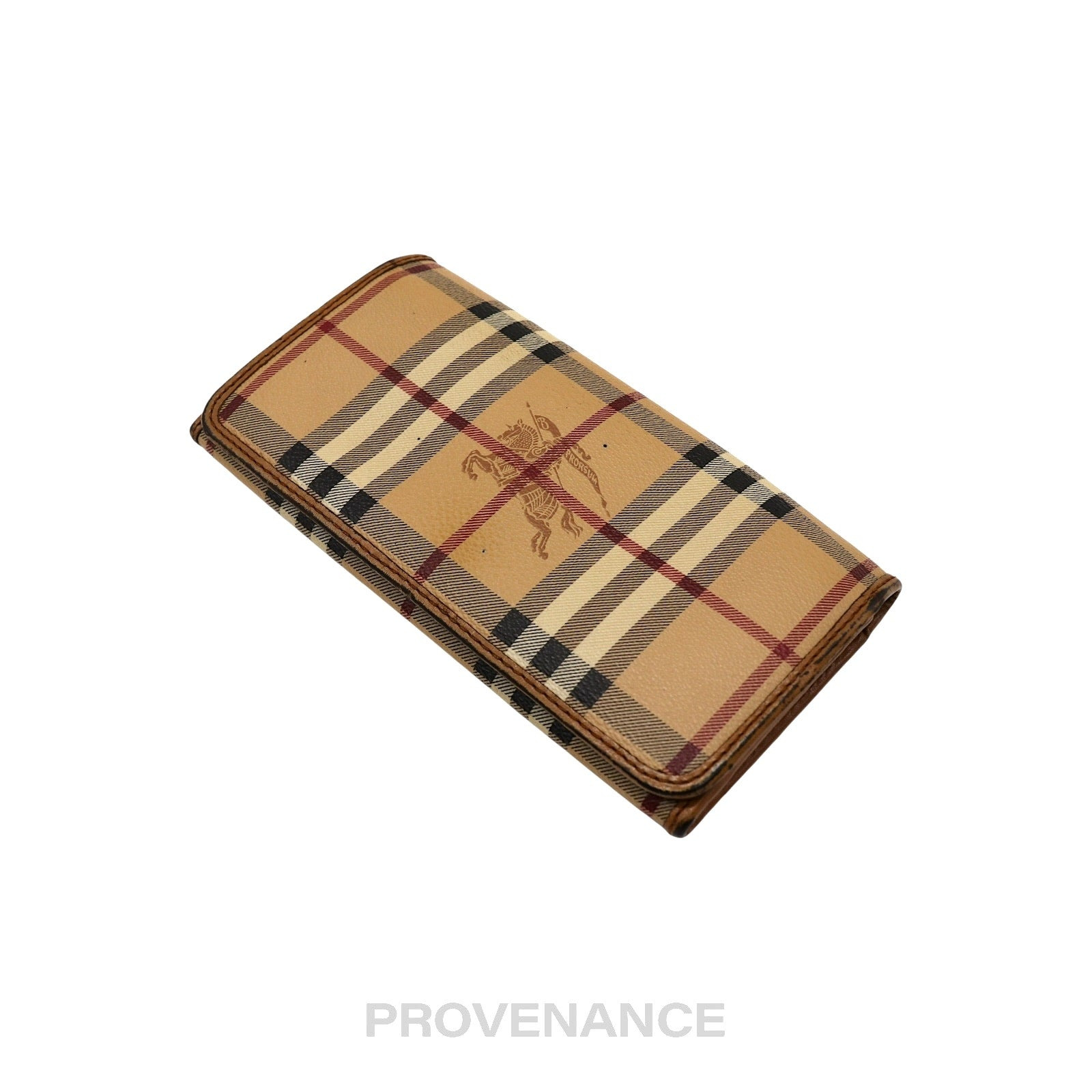 Burberry Long Snap Wallet - Haymarket Check Brown - 3