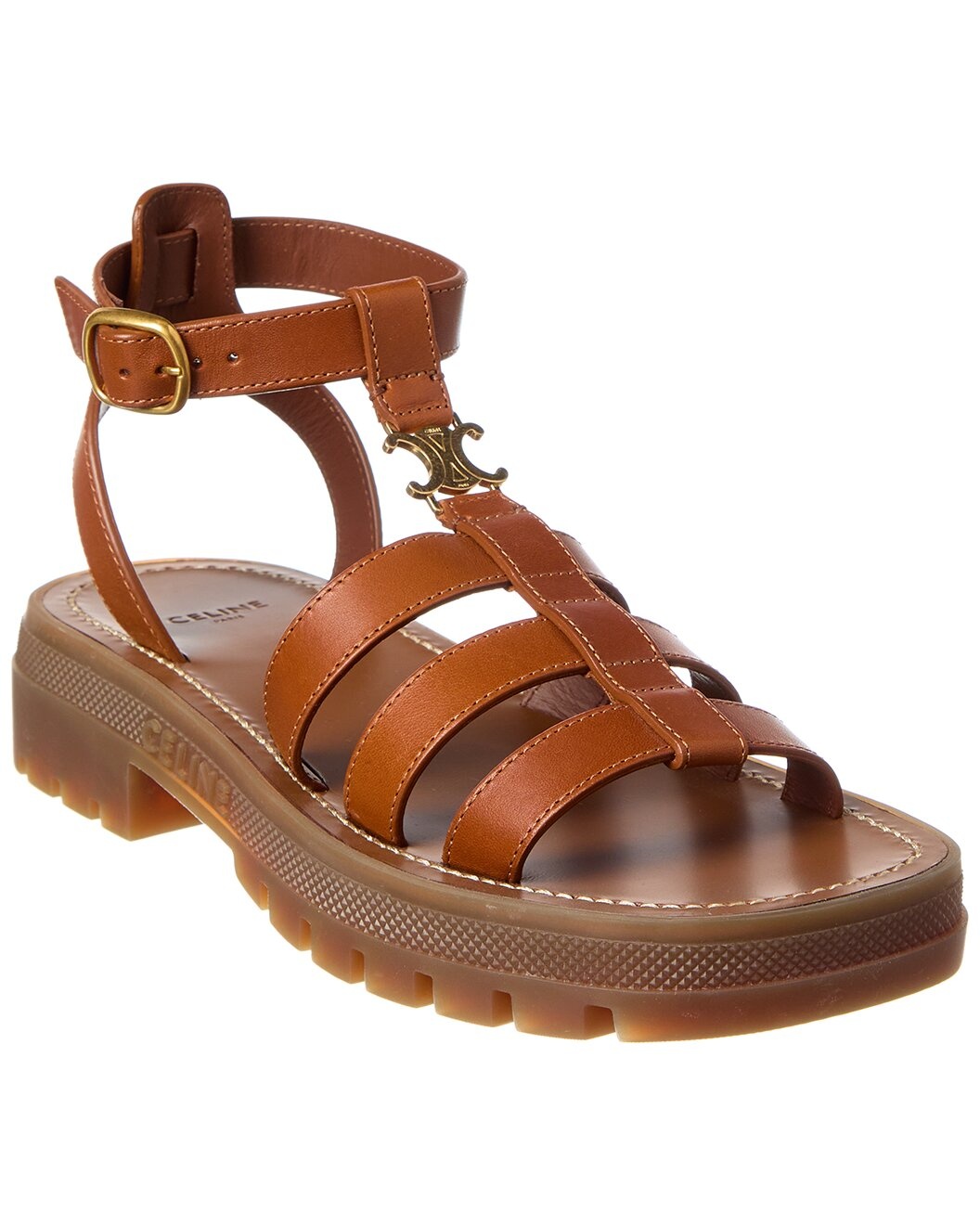 CELINE Clea Triomphe Leather Sandal - 1