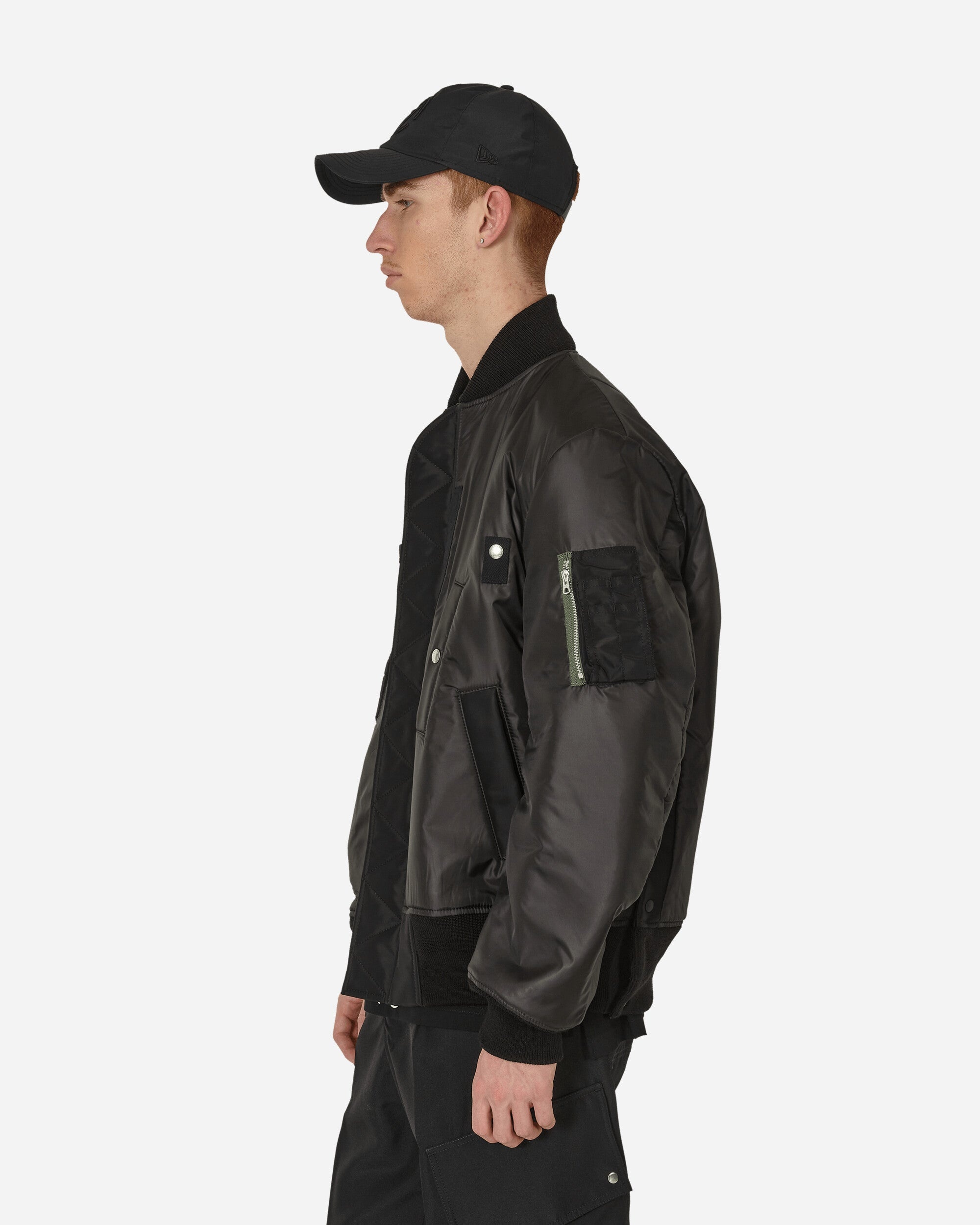 Nylon Twill Bomber Jacket Black - 2