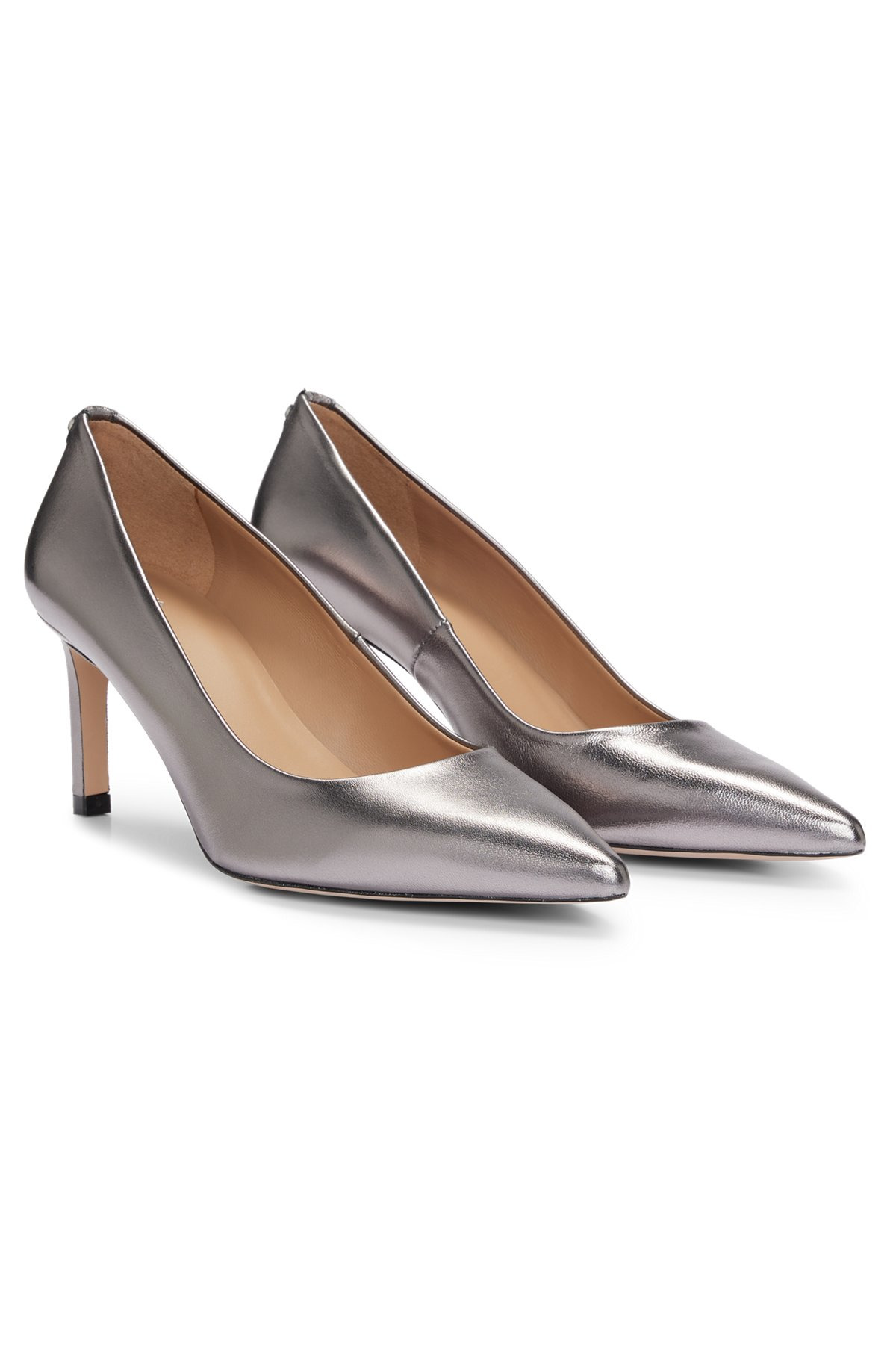 HEELED PUMPS IN LAMINATED LEATHER - 2
