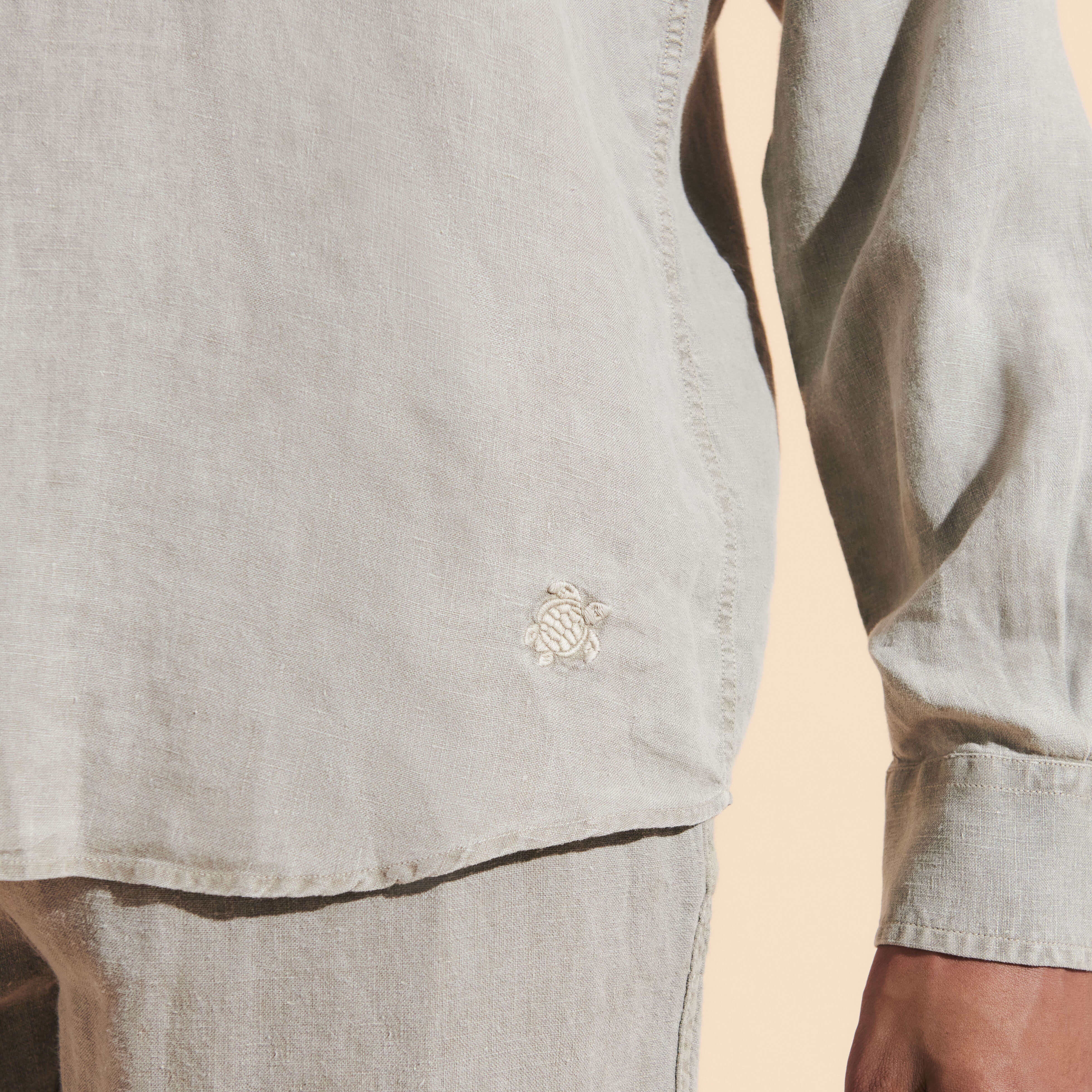 Men Linen Shirt Mineral Dye - 5