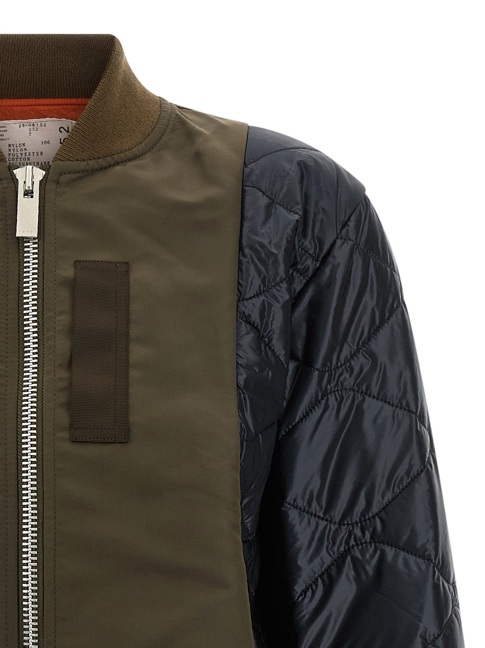 Sacai Women Bimaterial Nylon Bomber Jacket - 3