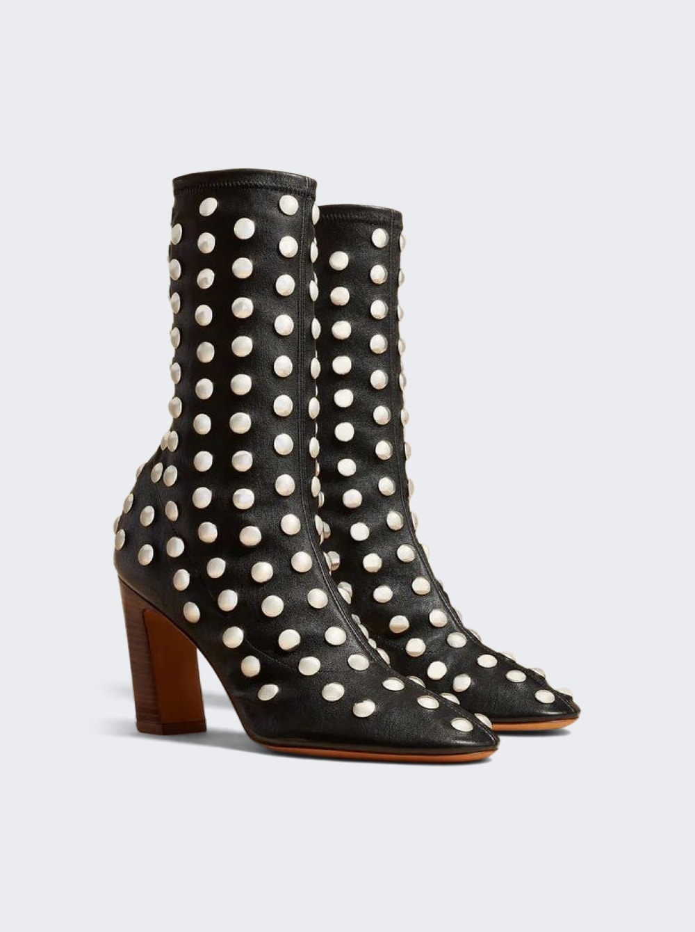 Apollo Mid Heel Studded Boot Black - 4