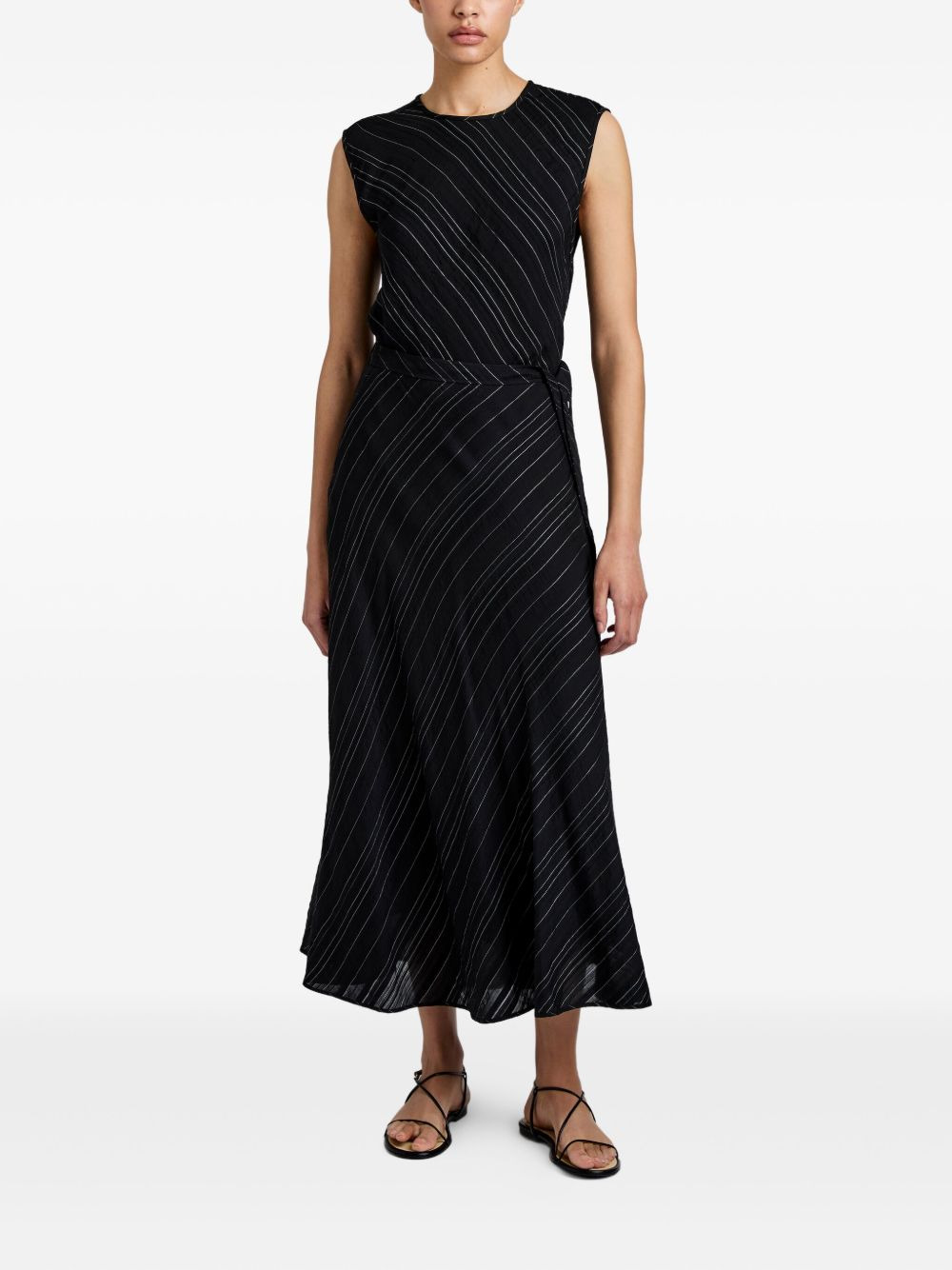 Kaia stripe woven midi skirt - 2