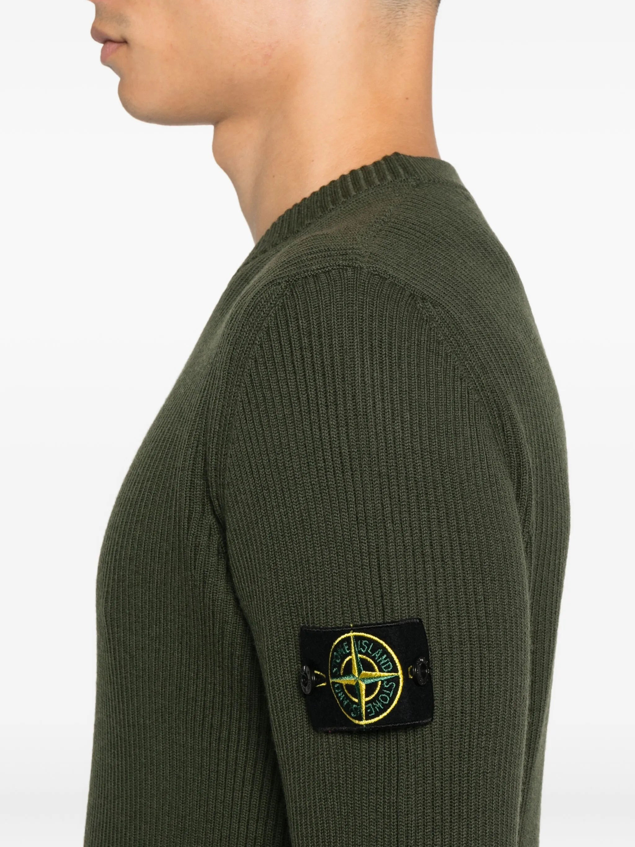 Stone Island 5100053 Ribbed-knit Crew-neck Sweater - 3