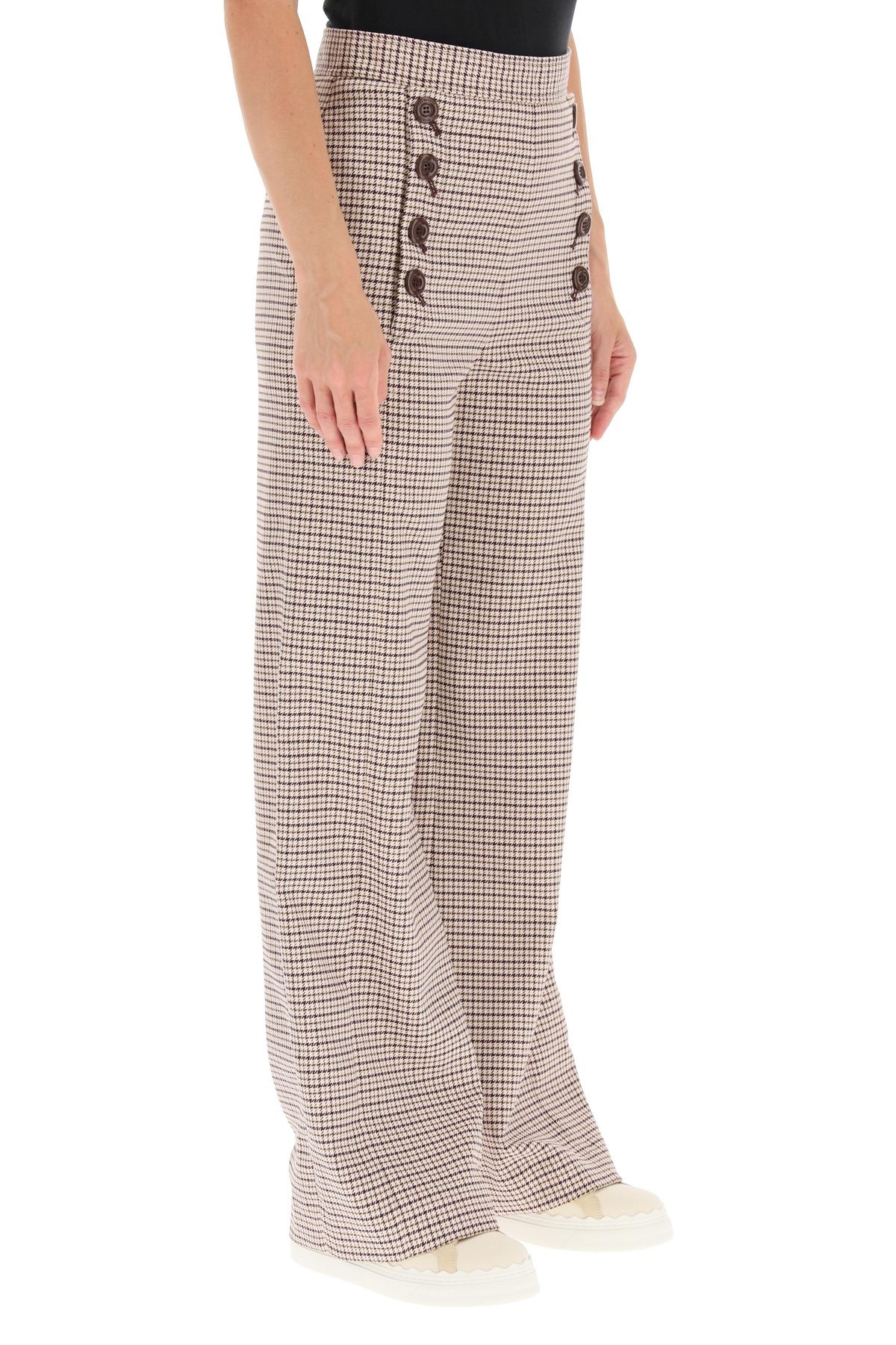 SAILOR HOUNDSTOOTH CHECK TROUSERS - 3