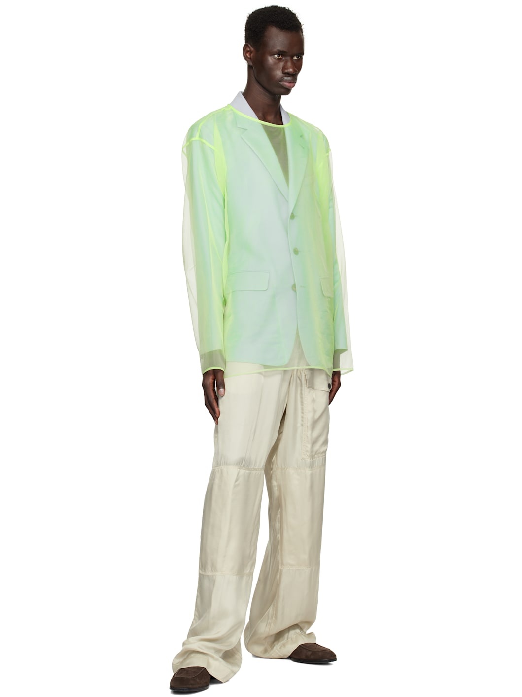 Green Sheer Crew Neck Top - 5