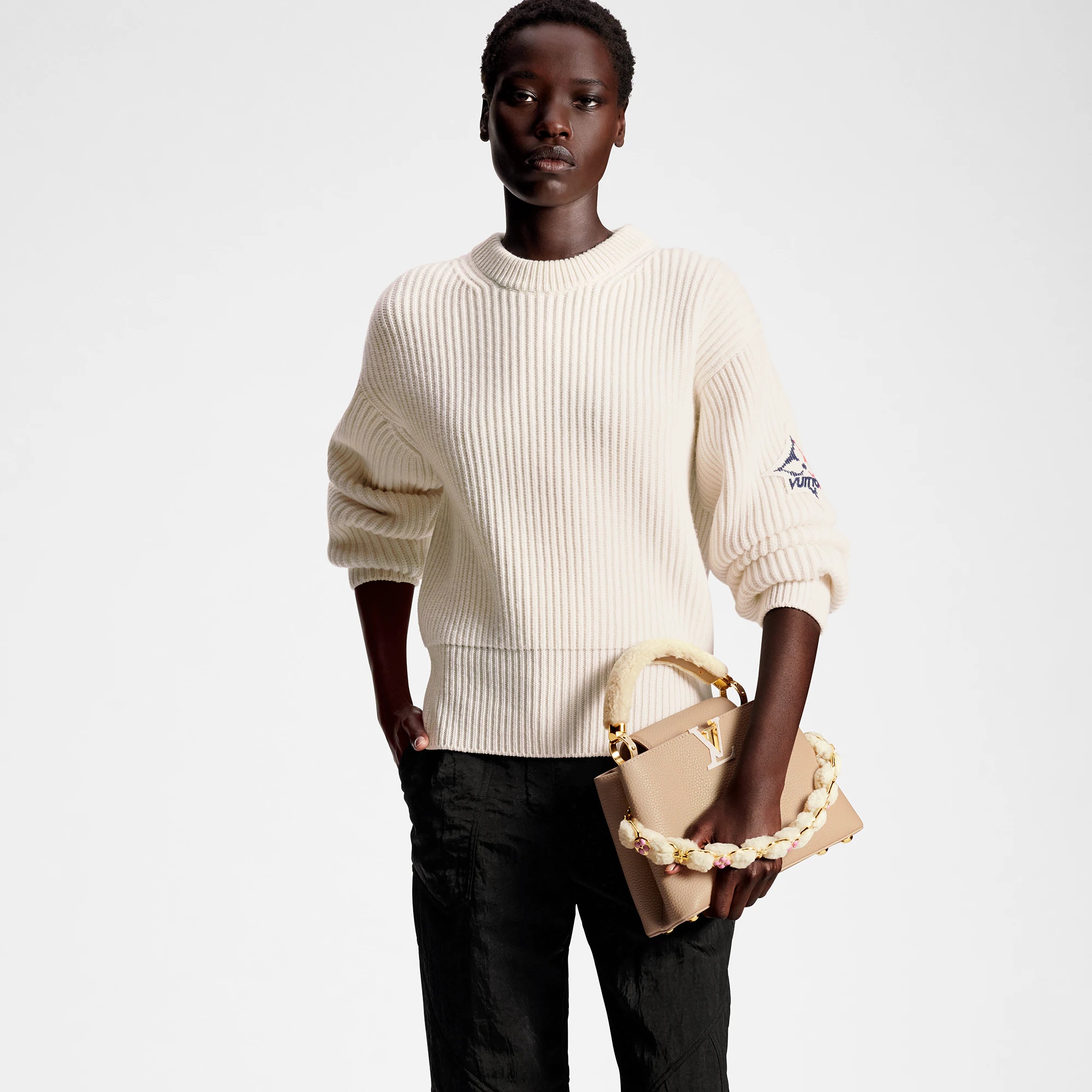 Ribbed Knit Cashmere Pullover - 5