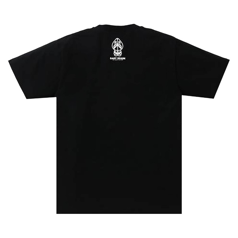 A BATHING APE® BAPE Baby Milo Shark College Tee 'Black/Grey' outlook