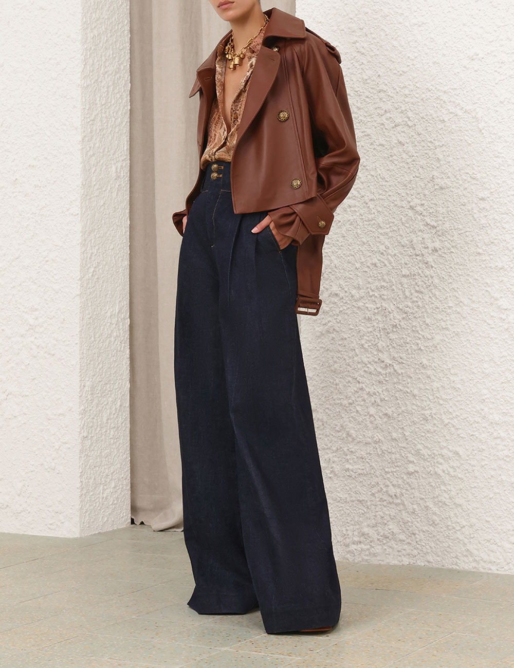 HYPNOTIC LEATHER CROP TRENCH - 3