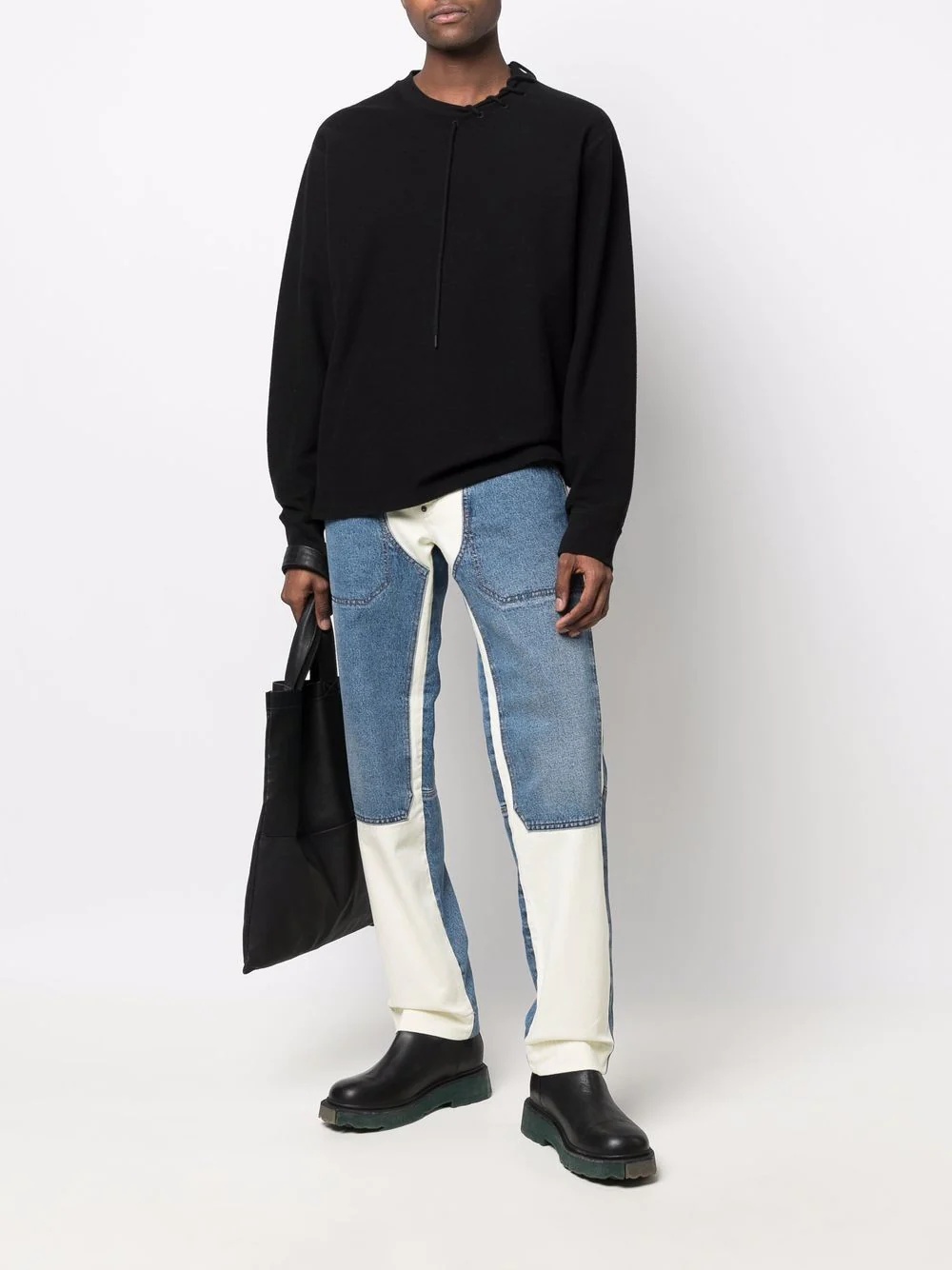 panelled straight-leg jeans - 2