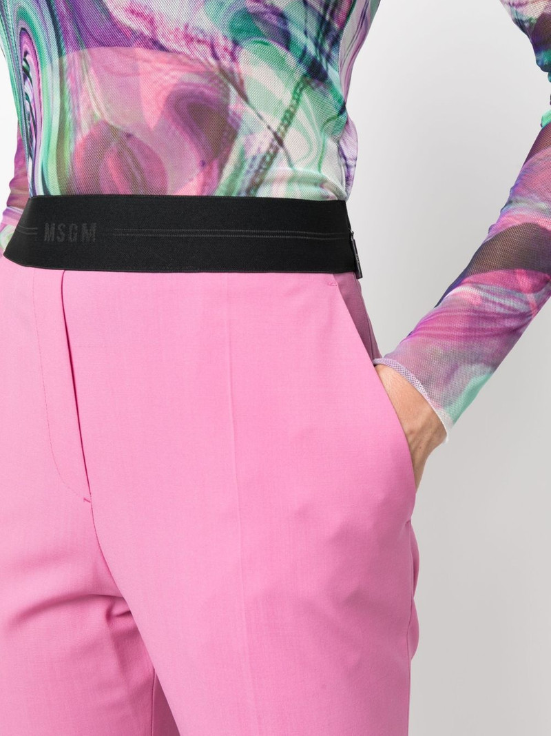 logo-waistband 양모 바지 5