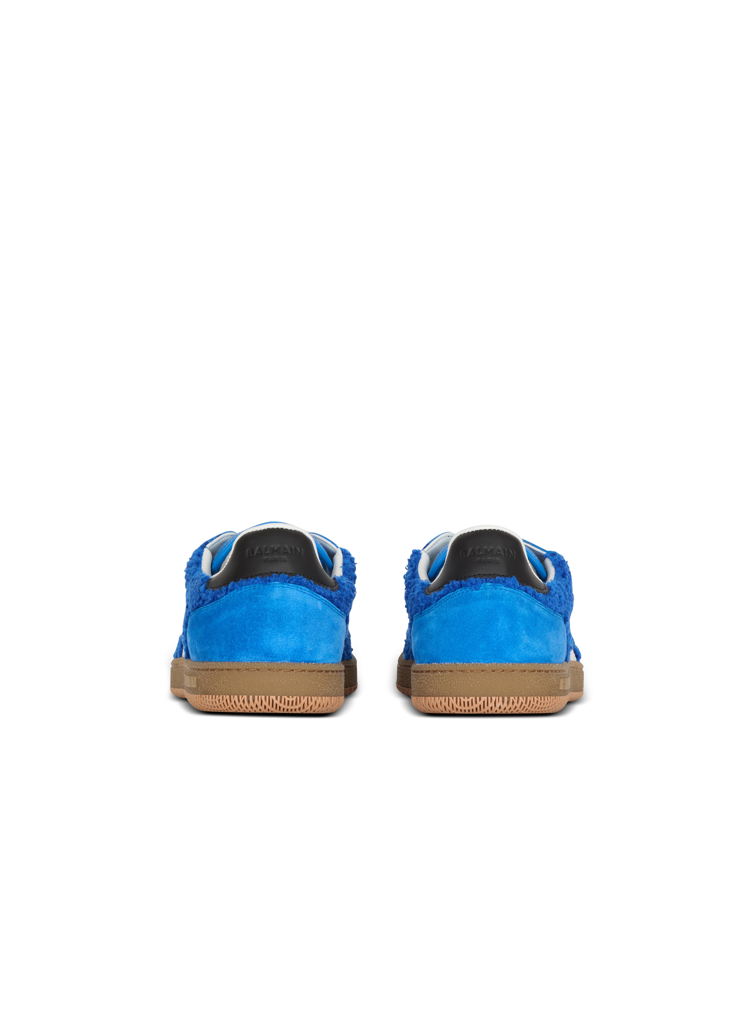 Suede and bouclé Balmain Swan trainers - 5