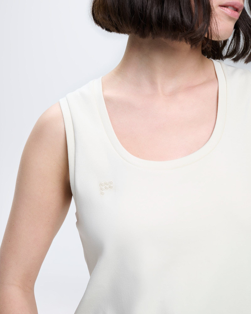 Womens Cotton Tank Top - Bone White 4
