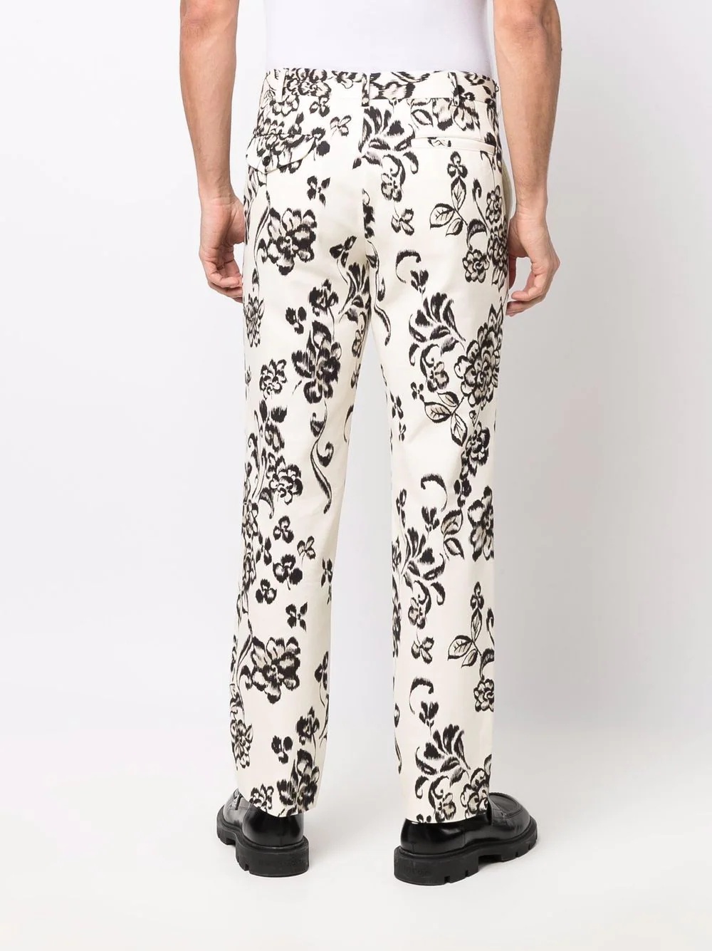 floral straight-leg trousers - 4