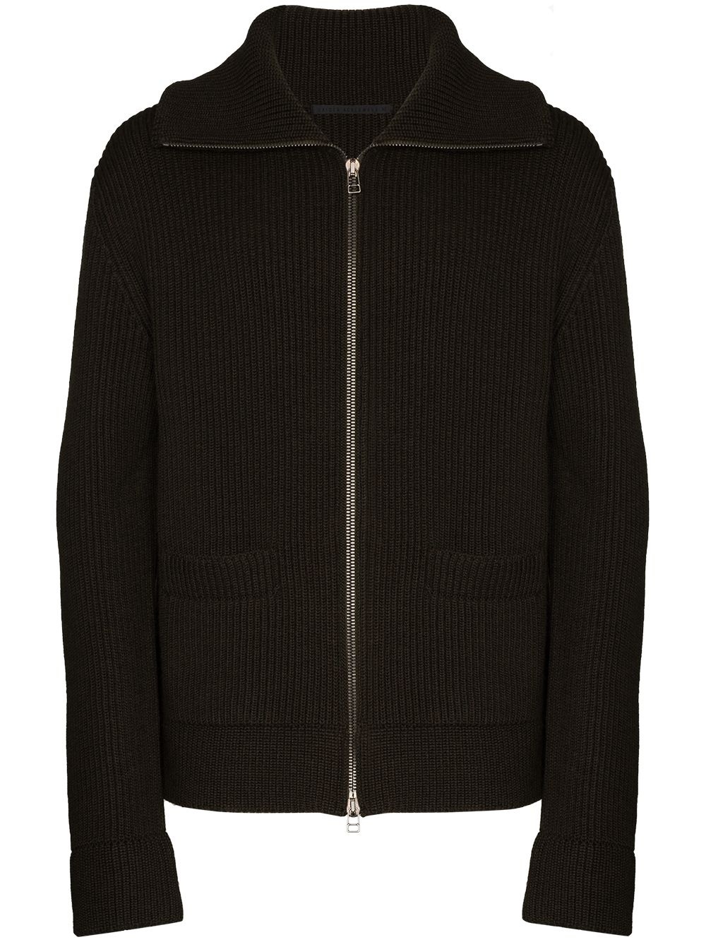 zip-up wool cardigan - 1