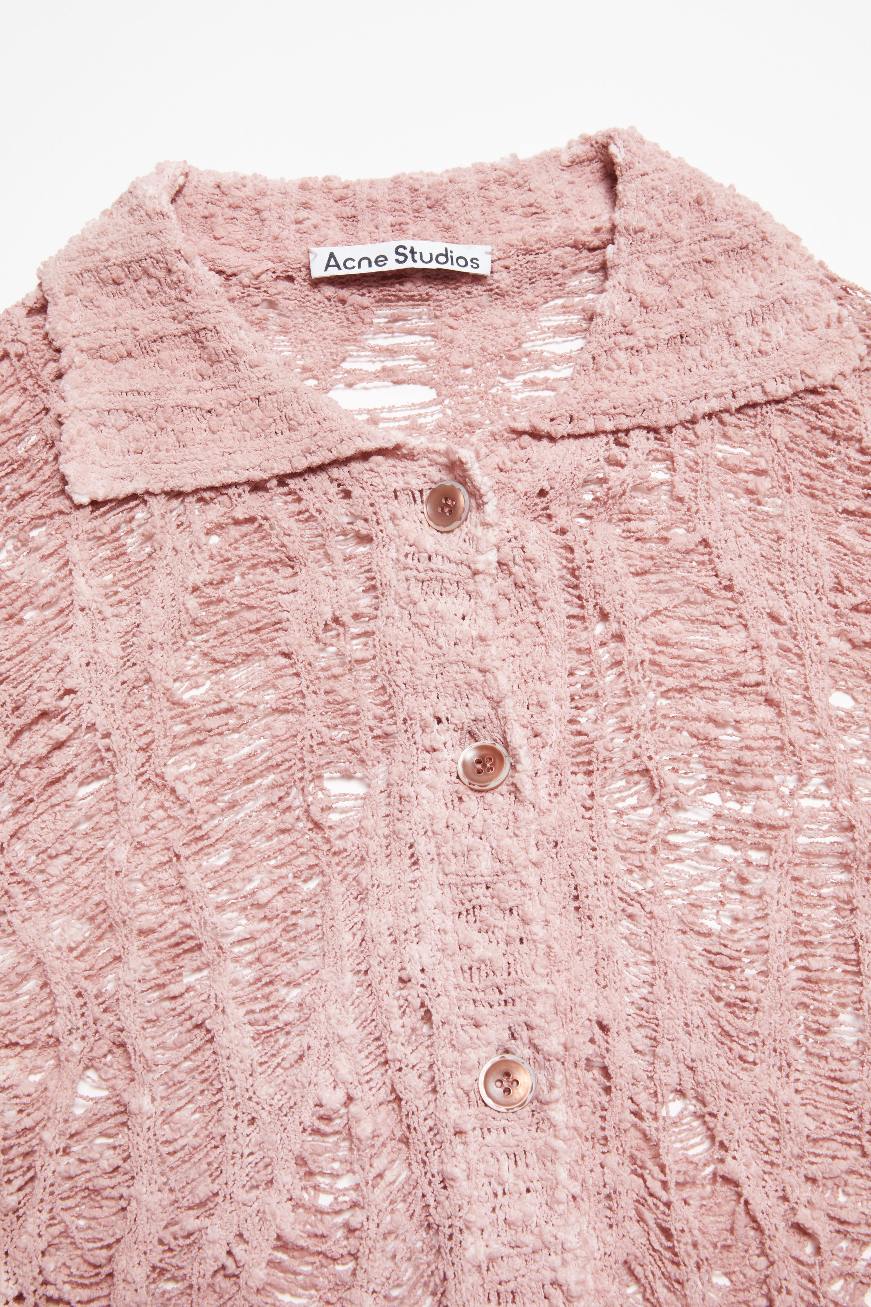 Loose knit cardigan - Pastel pink - 5