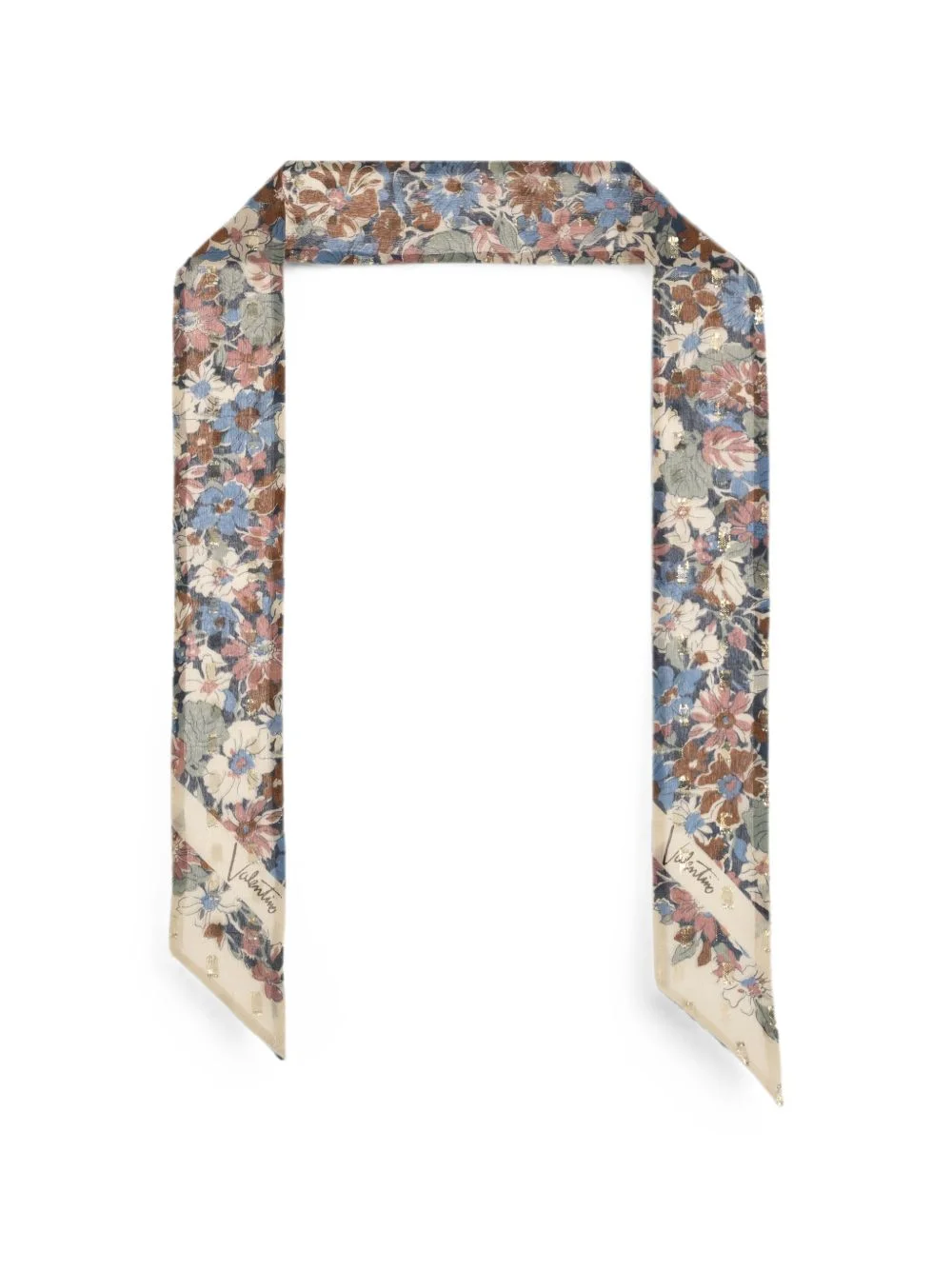 floral-print silk scarf - 1
