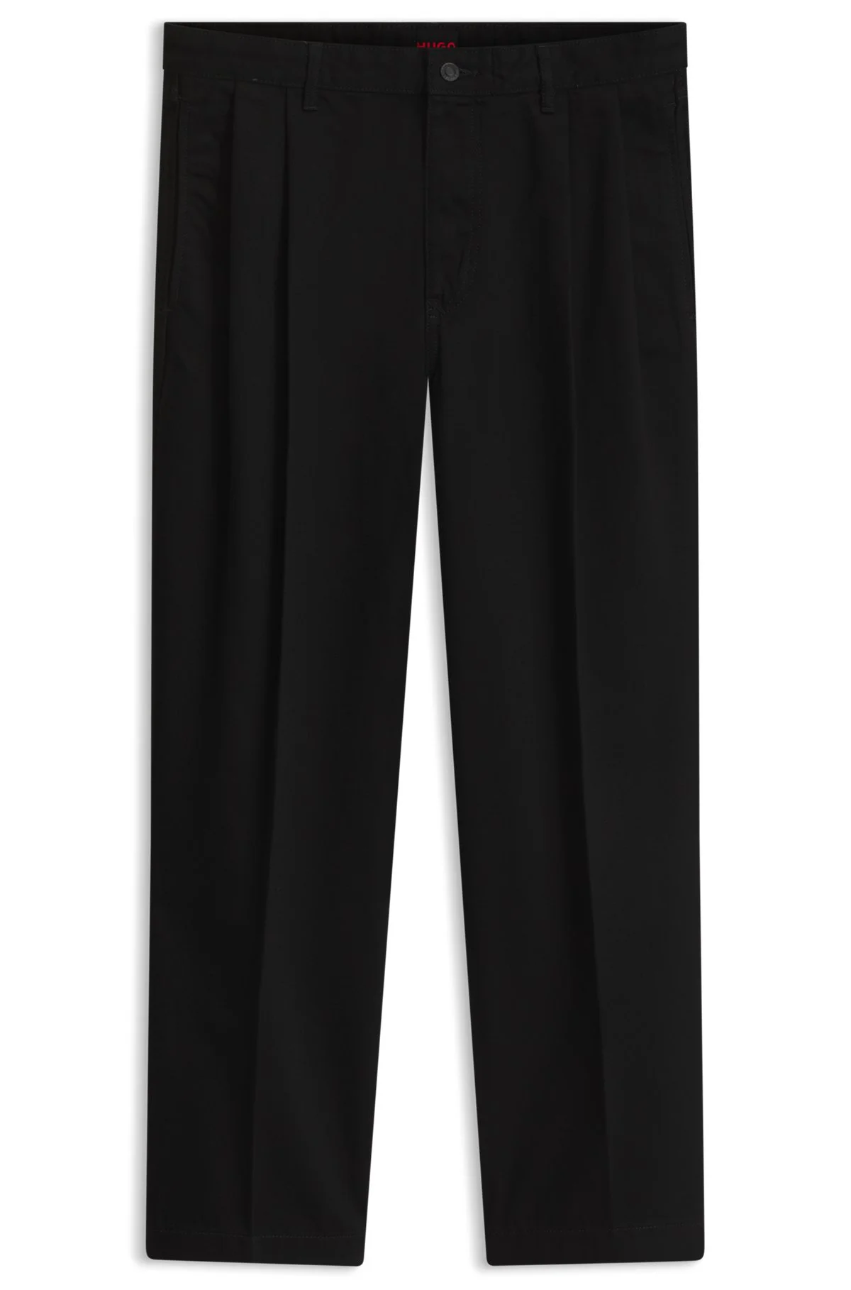 RELAXED-FIT JEANS IN BLACK RIGID DENIM WITH TAILORING-INSPIRED DETAILS - 1