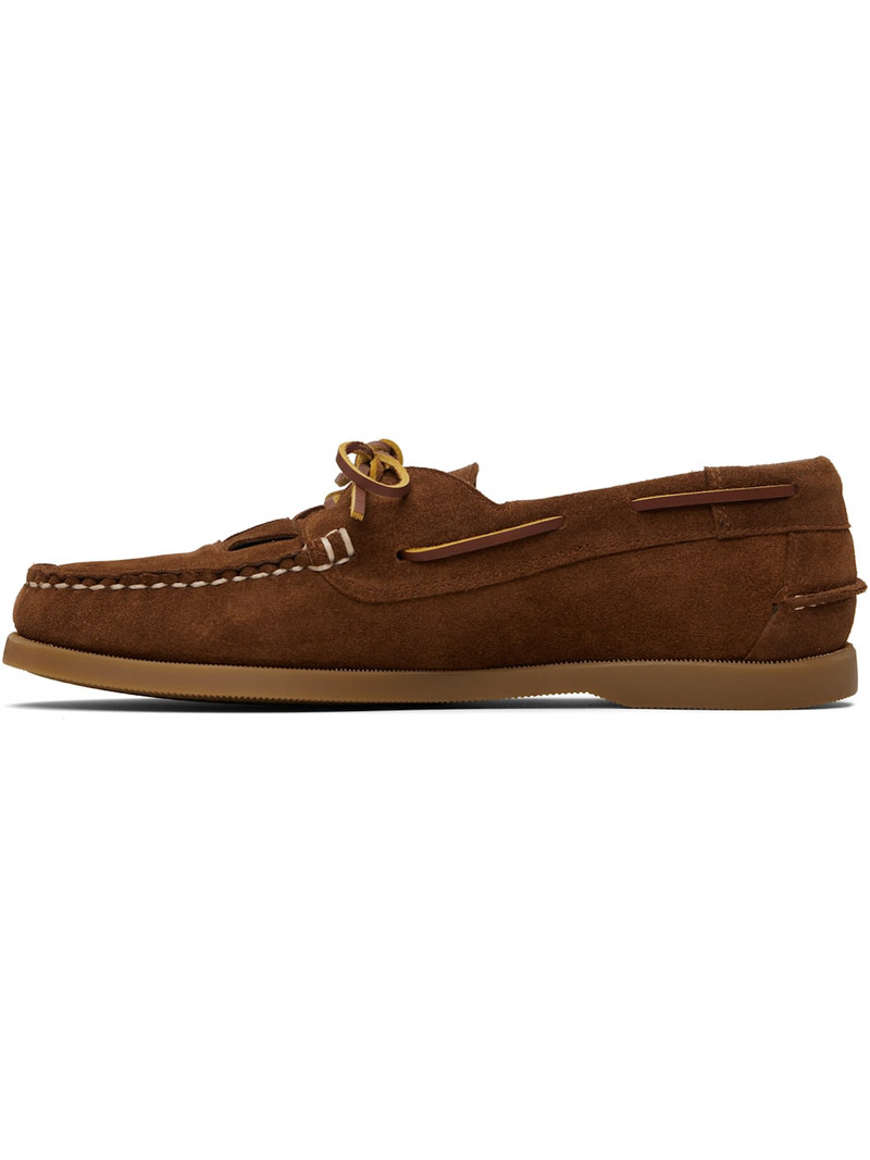 HEREU Tan Saler Nautic Suede Boat Shoes outlook