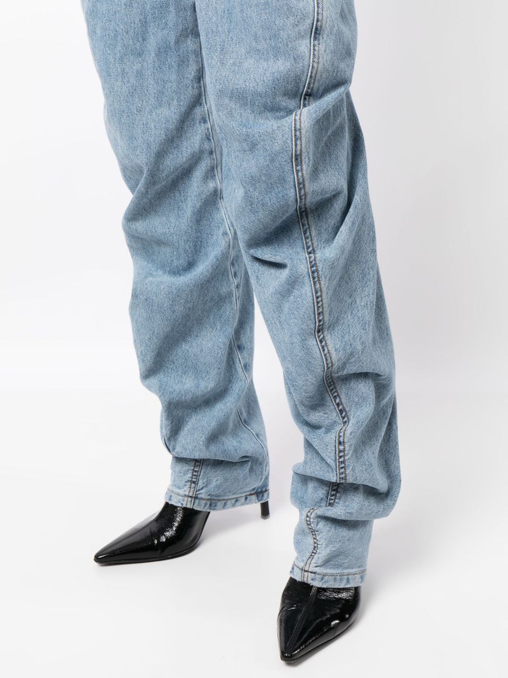 logo-patch cotton flared jeans - 5
