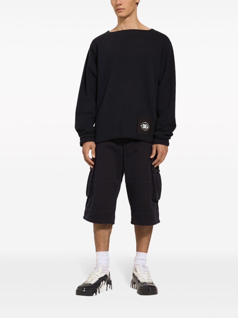 logo-appliquÃ© cotton cargo shorts - 2