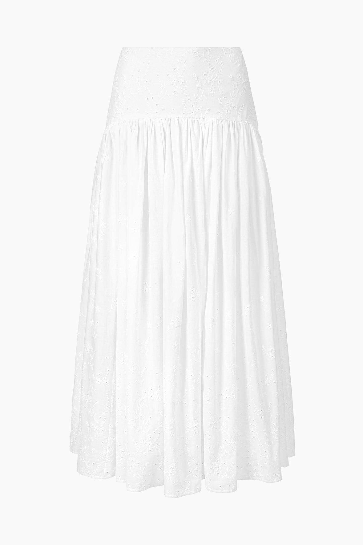 STAUD PROCIDA SKIRT WHITE EYELET - 1
