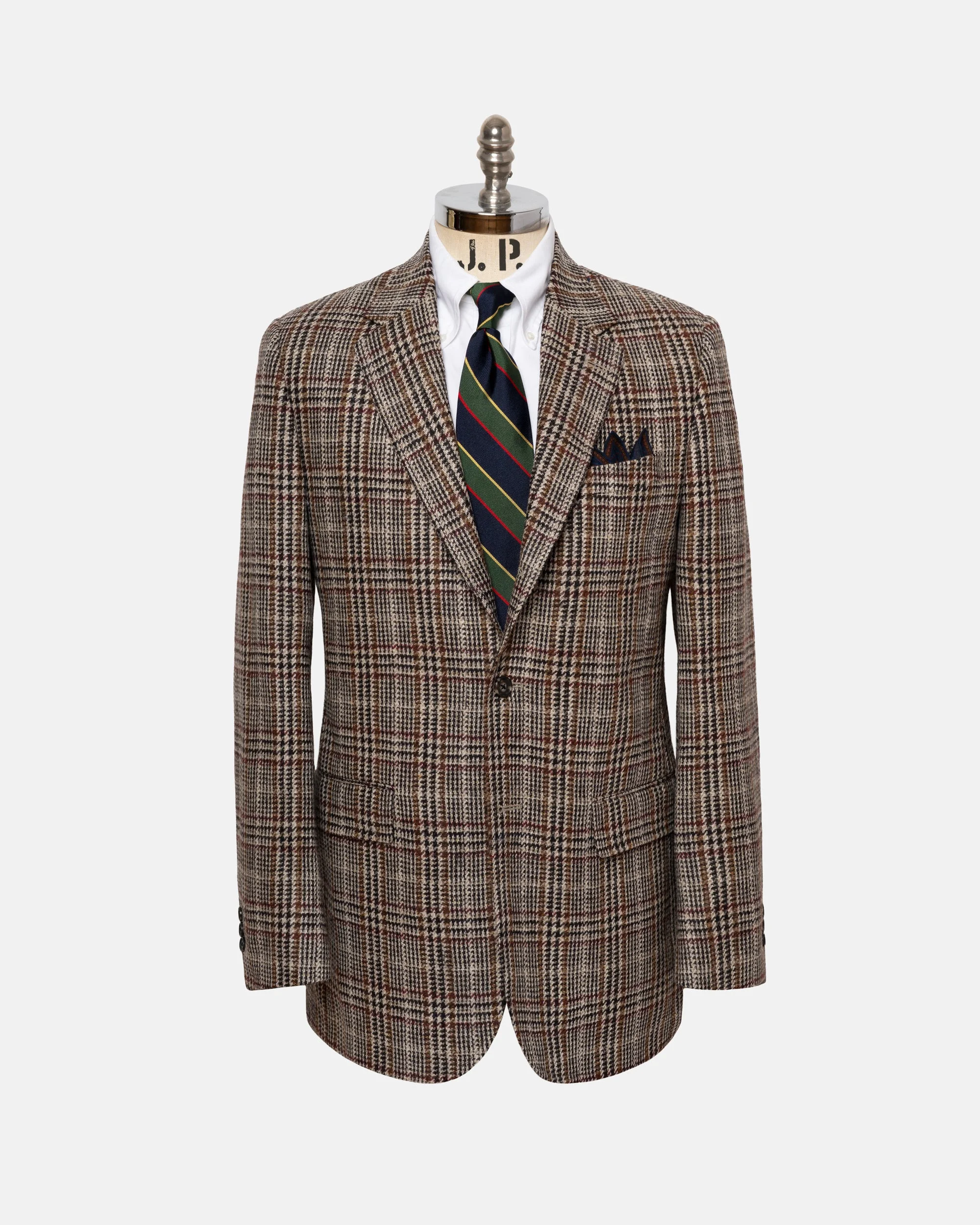 MADE-IN-CANADA BLACK & TAN PLAID SPORT COAT - 1