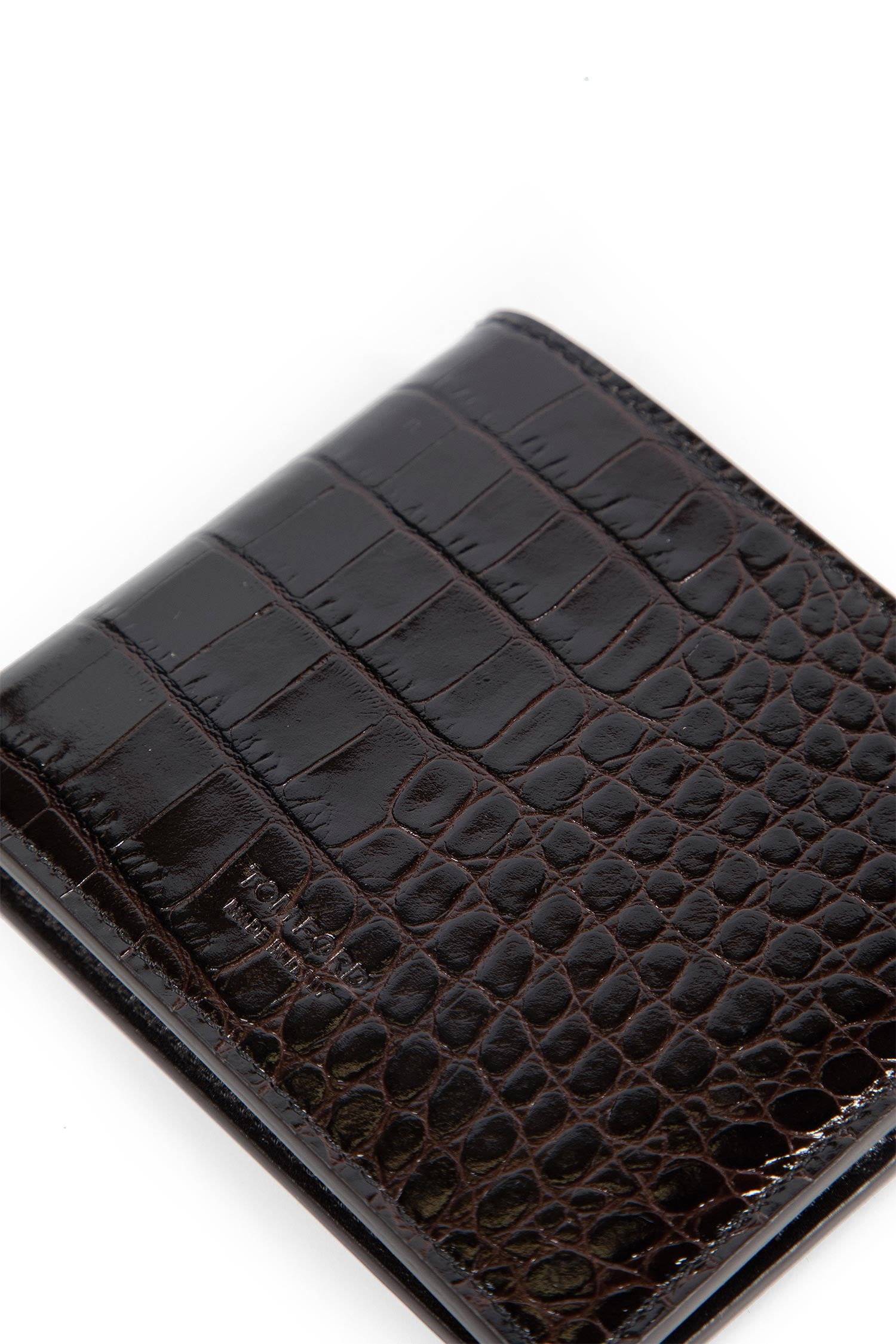 Shiny Stamped Crocodile Leather Bifold Wallet - 3