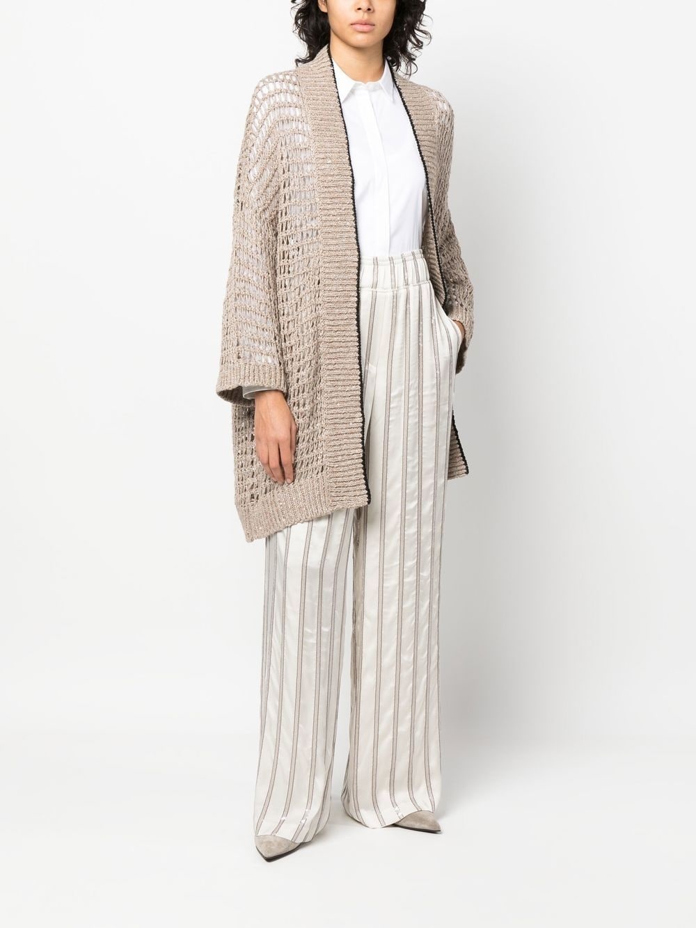 open-knit long-length cardigan - 2