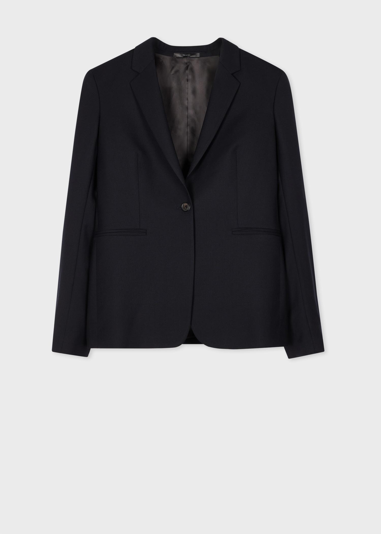 A Suit To Travel In - Women's Navy One-Button Wool Blazer - 1