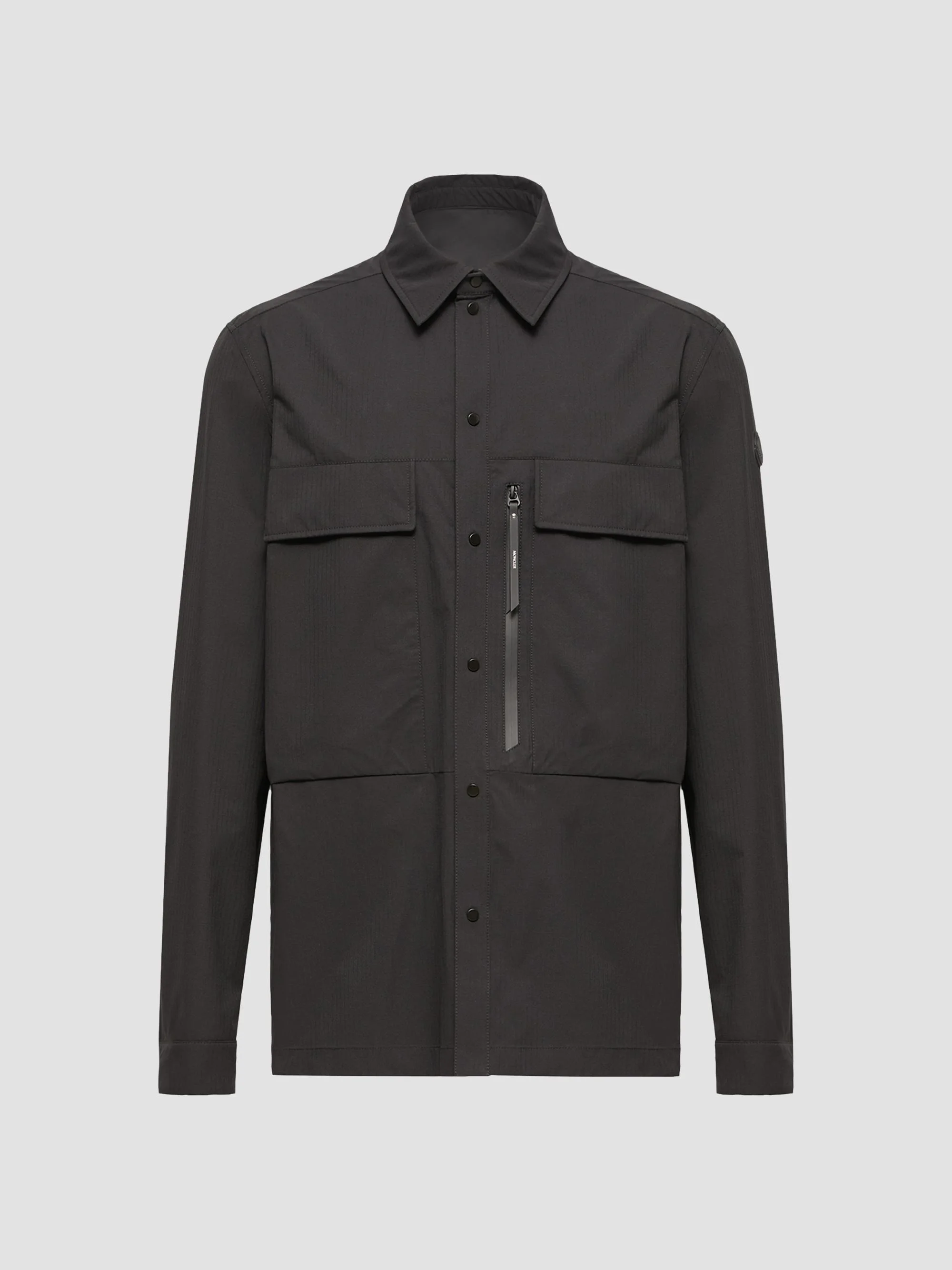 Men's Zip-Up Shacket - Black - 1