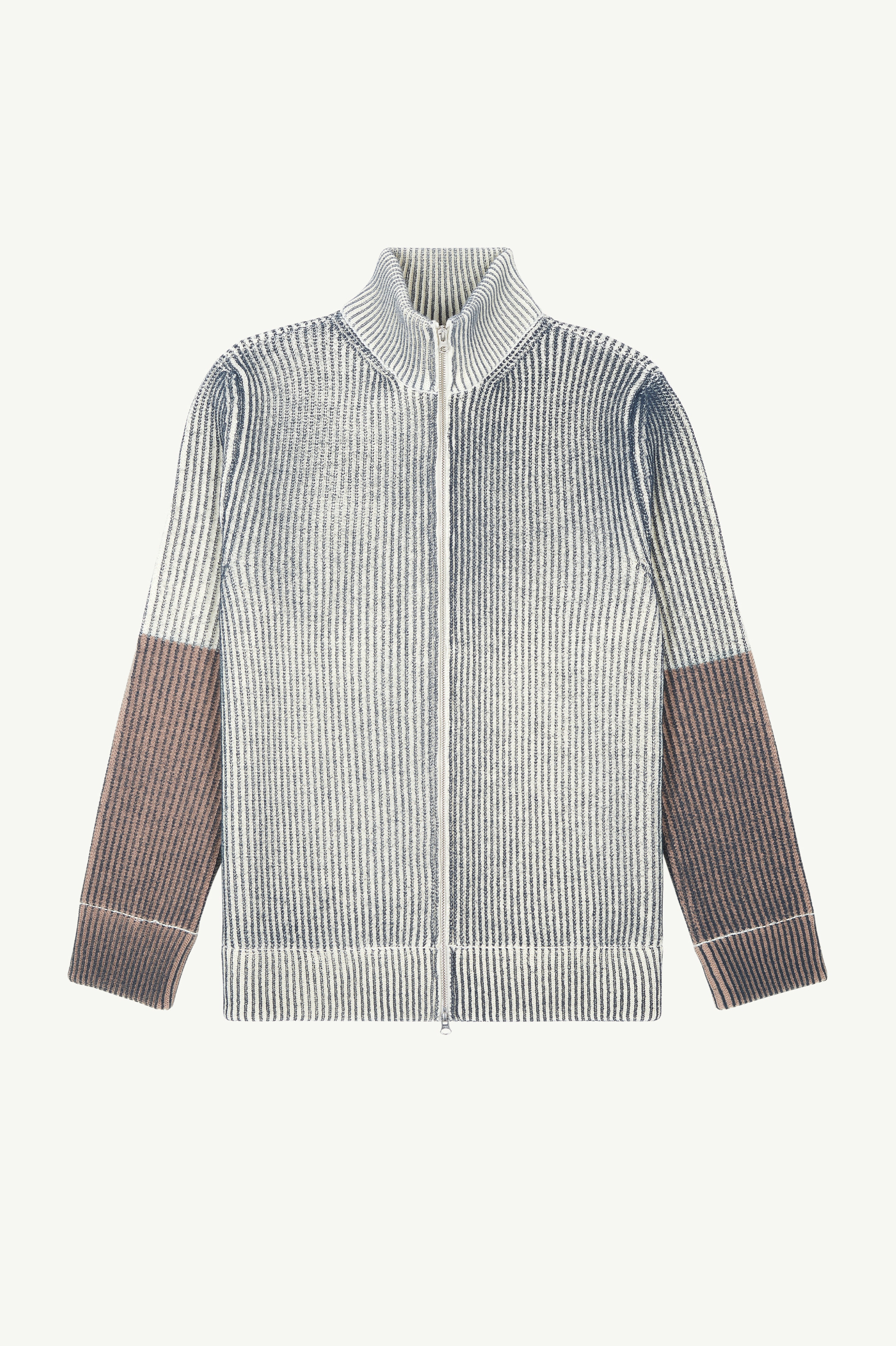 High collar zip cardigan - 1