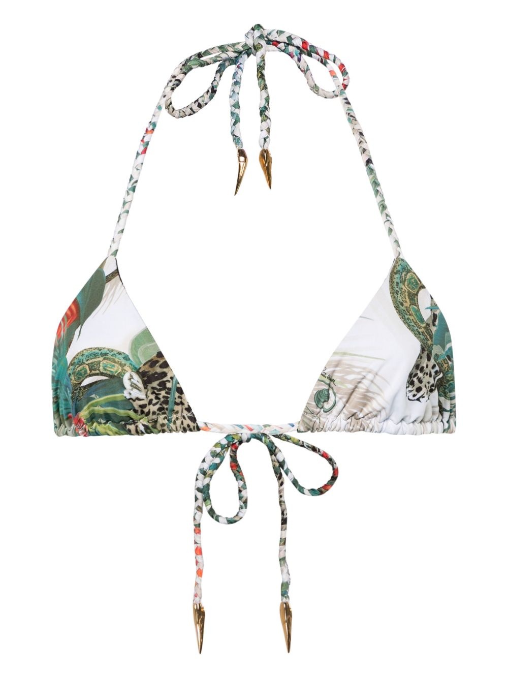 jungle-print bikini top - 1