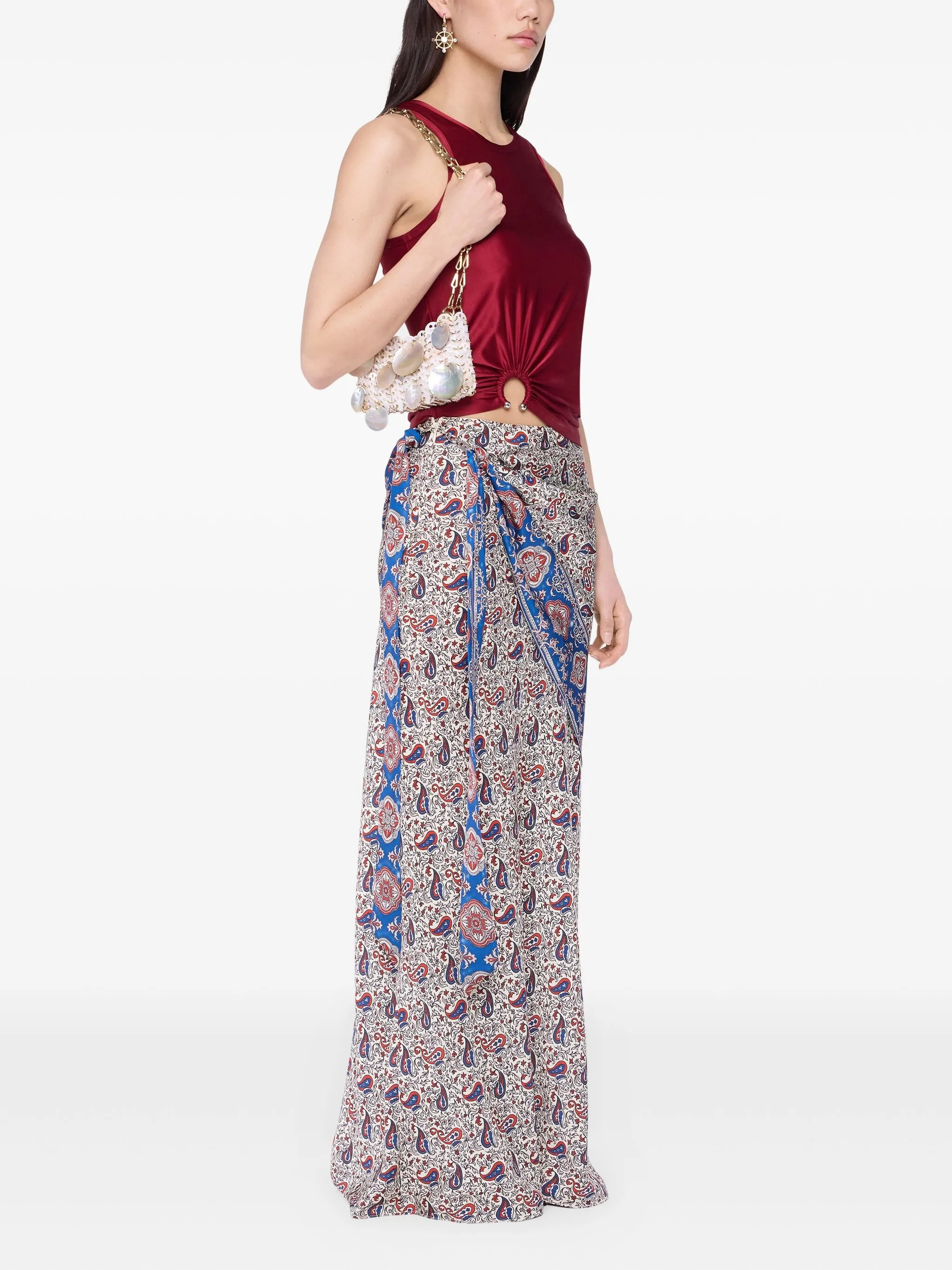 paisley-print wrap skirt - 3