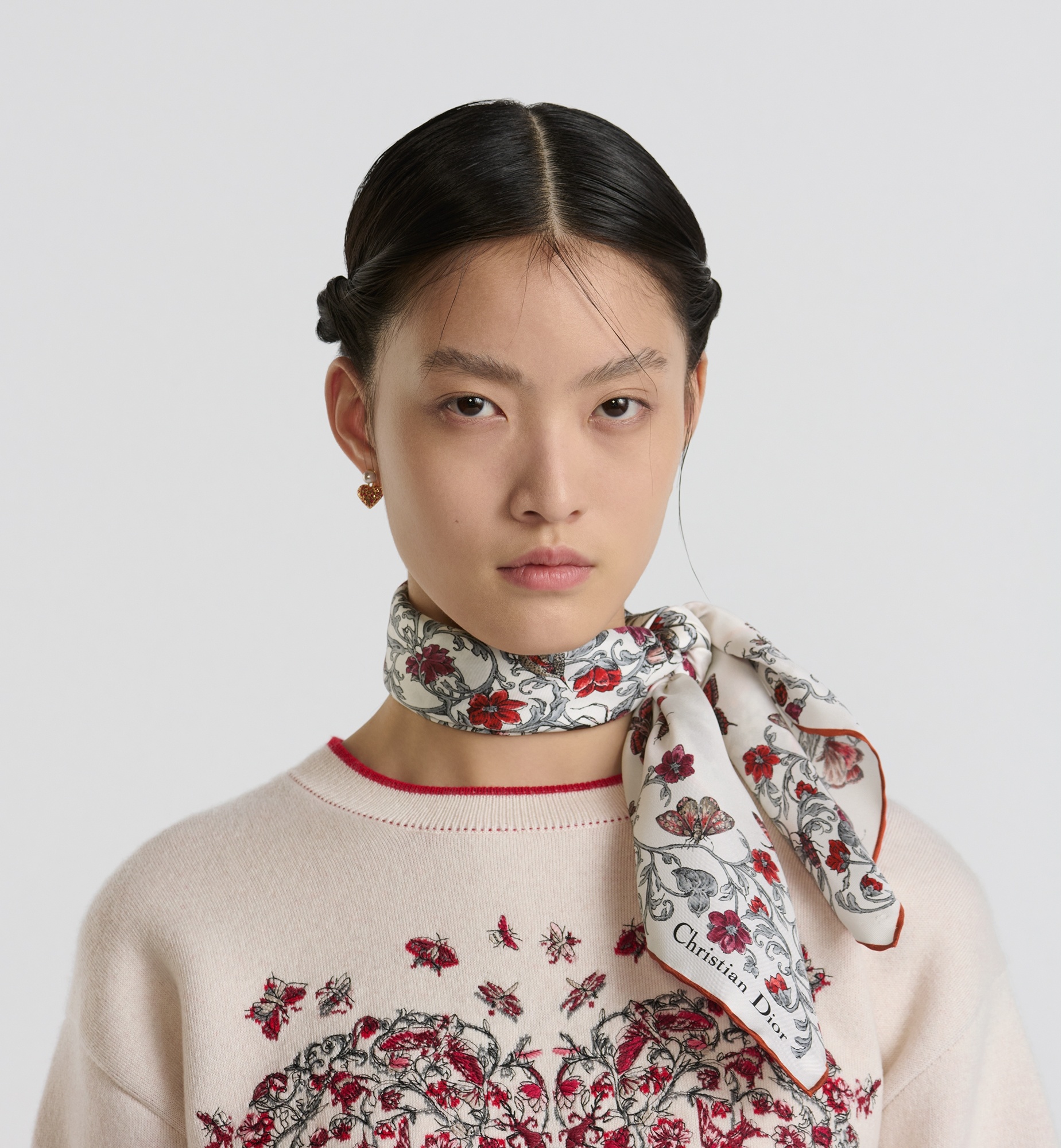 【ハート♪】DIOR Ceurdes Curiosites 70 スクエアスカーフ Dior Dioramour Cœur des Curiosités 70 Square Scarf | REVERSIBLE